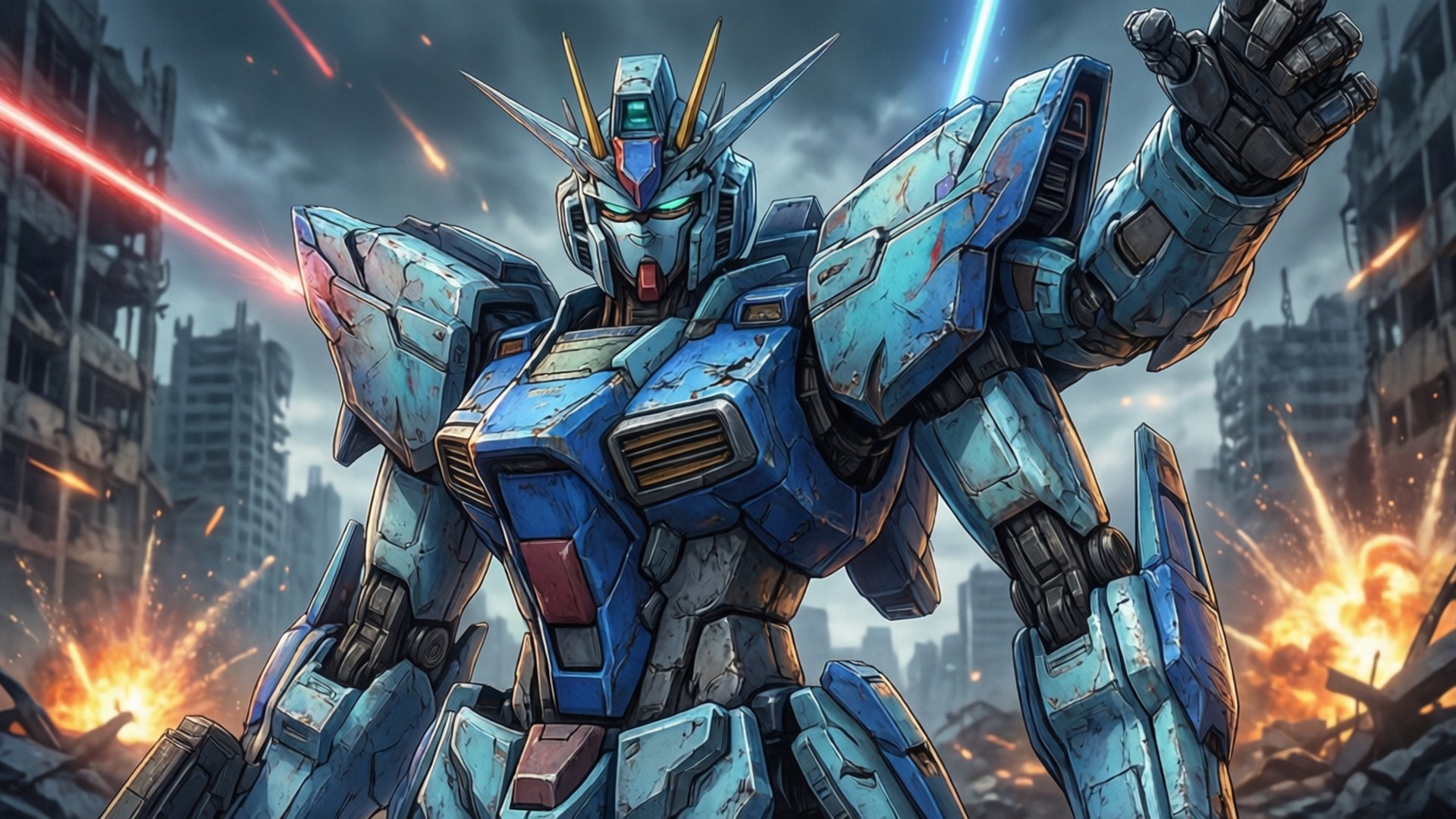 Mecha Oorlogsone Muurpapier