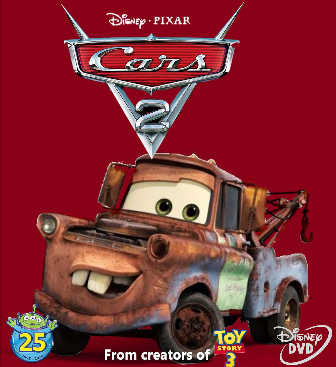 Mededingende broers Lightning McQueen en Mater span saam. Muurpapier