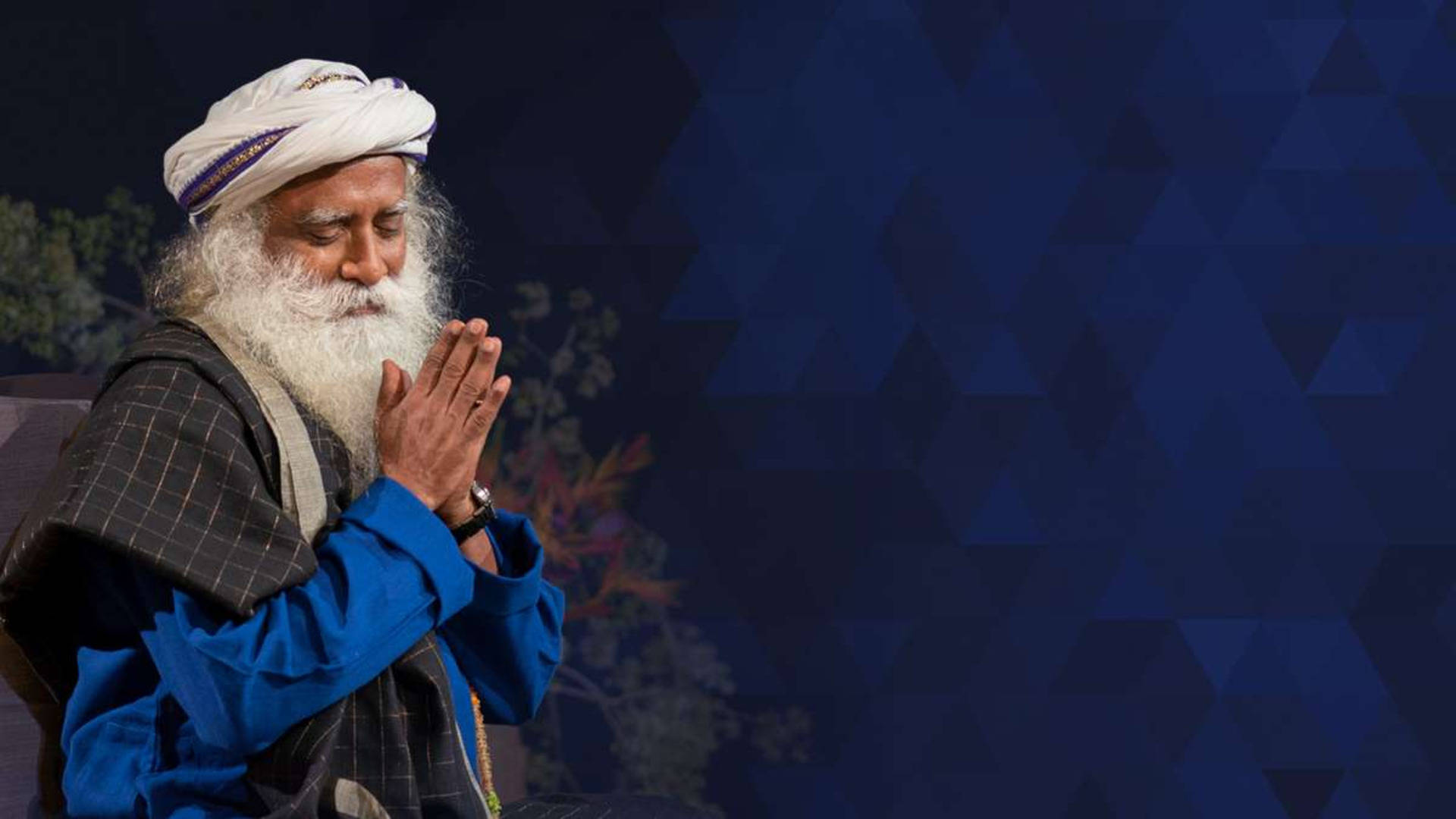 Mediterende Sadhguru-kopskrif Muurpapier