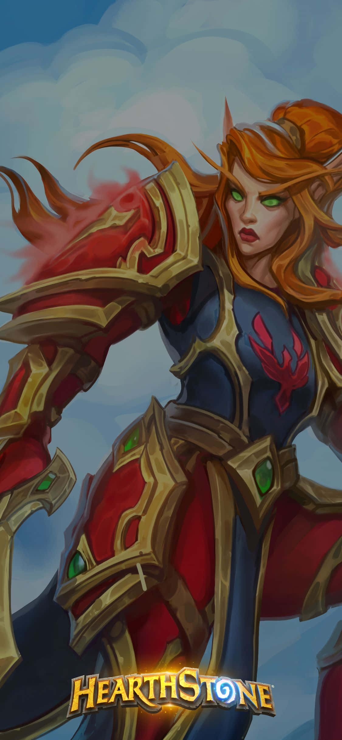Meeslepende Hearthstone-kuns op iPhone XS-skerm Muurpapier