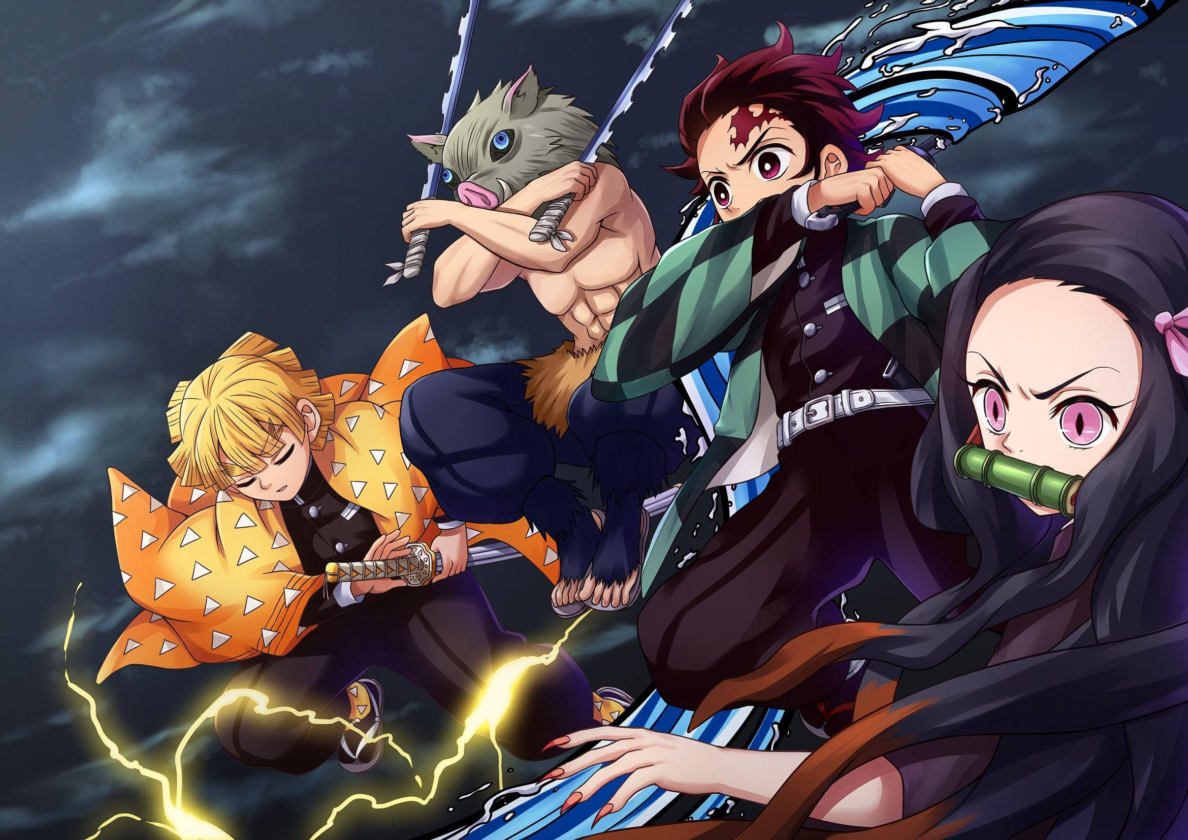 Meeste Badass Demon Slayer Karakters Muurpapier