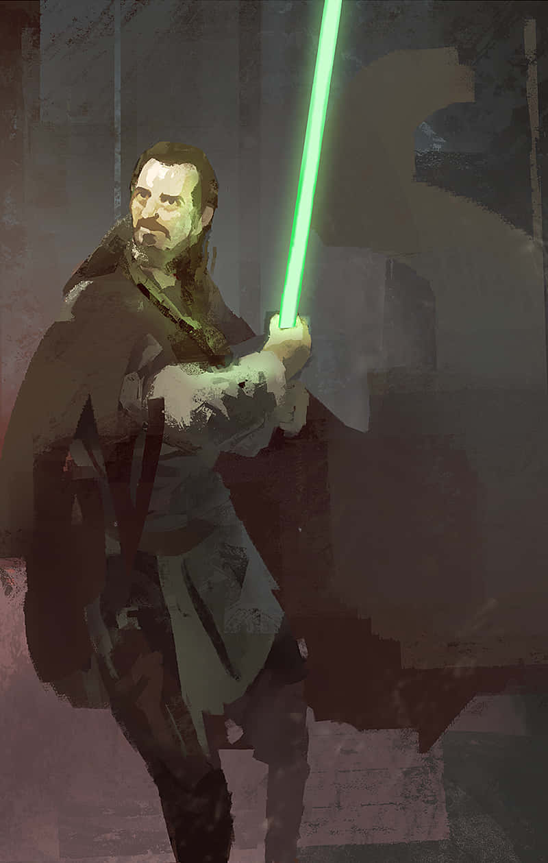 Meester Qui-Gon Jinn, die Wyse Jedi Ridder Muurpapier