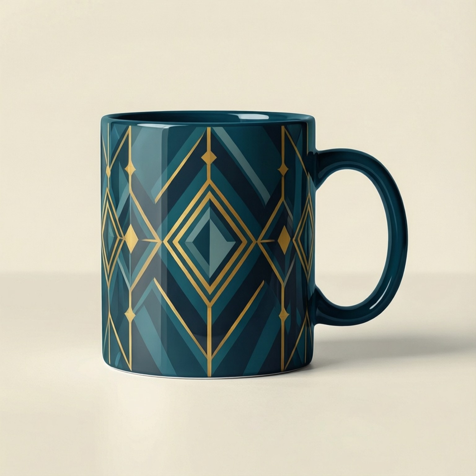 Geometriese Koffiebeker Muurpapier