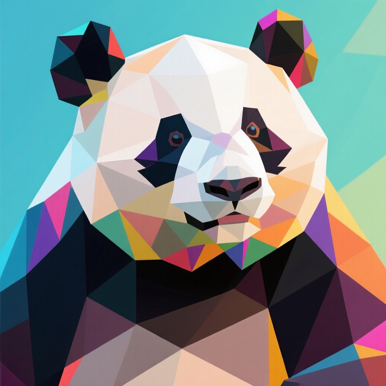 Meetkundige Pandabeer Muurpapier