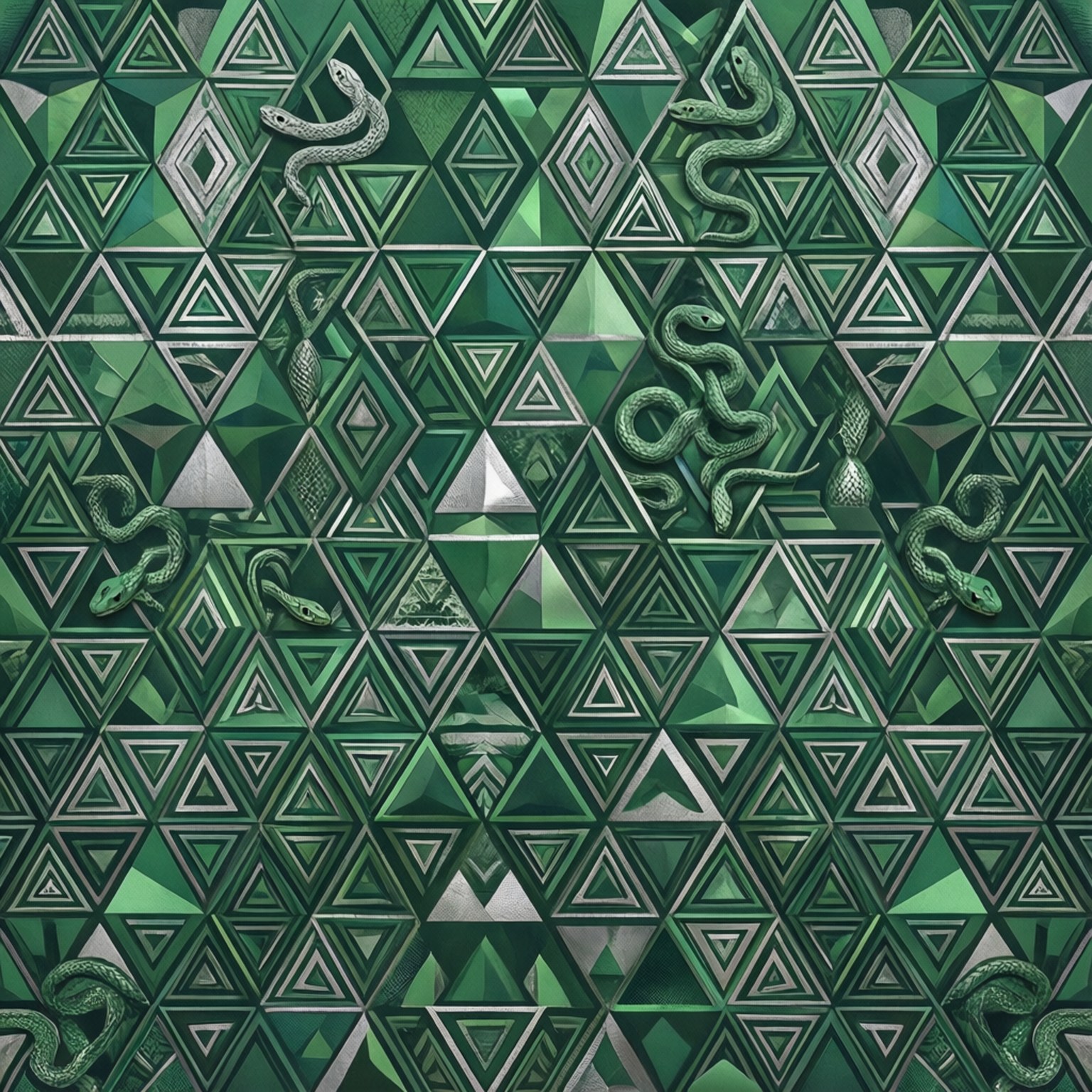 Meetkundige Slytherin-patroon Muurpapier
