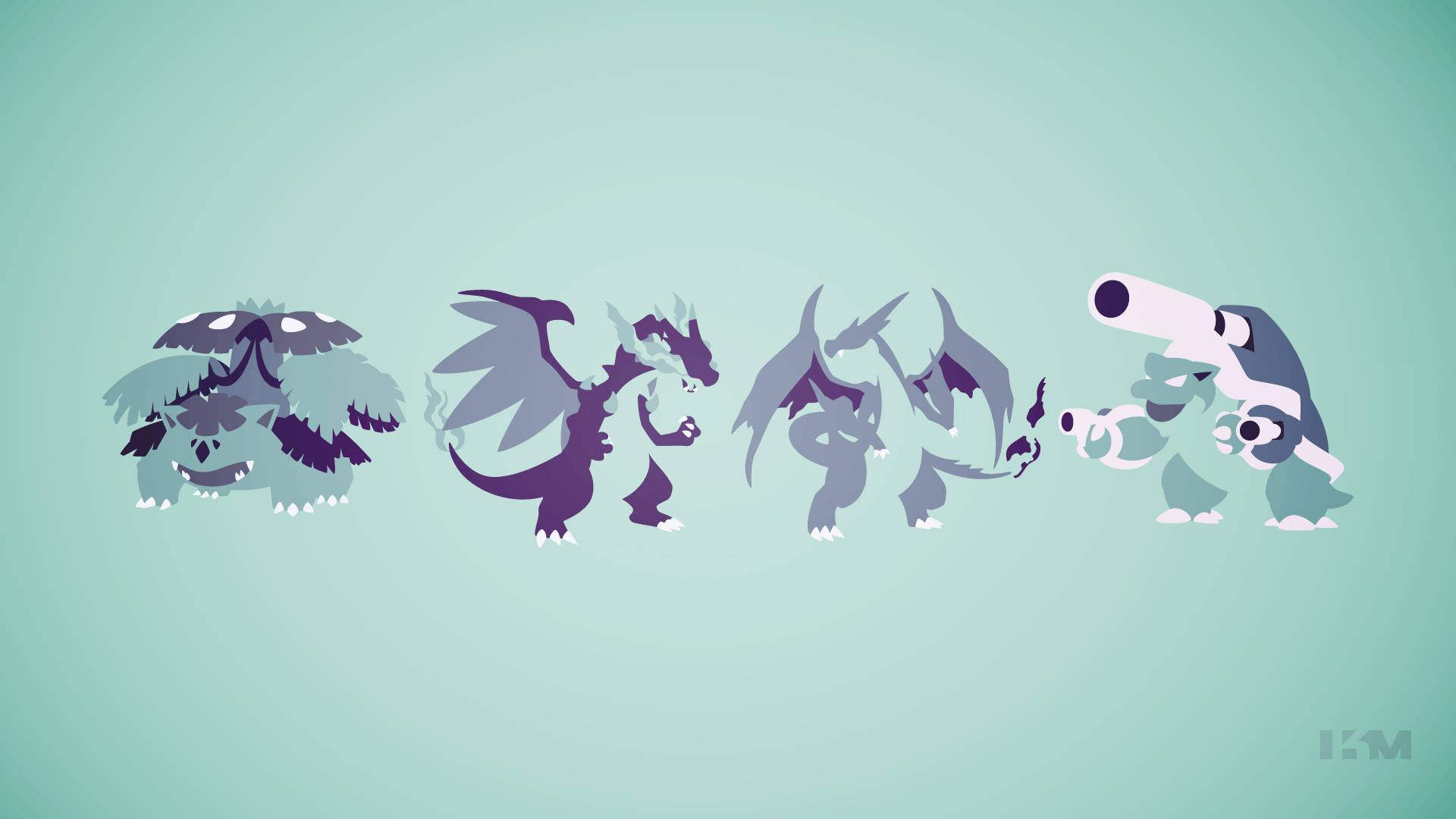 Mega-ontwikkelde Venusaur, Charizard en Blastoise Muurpapier