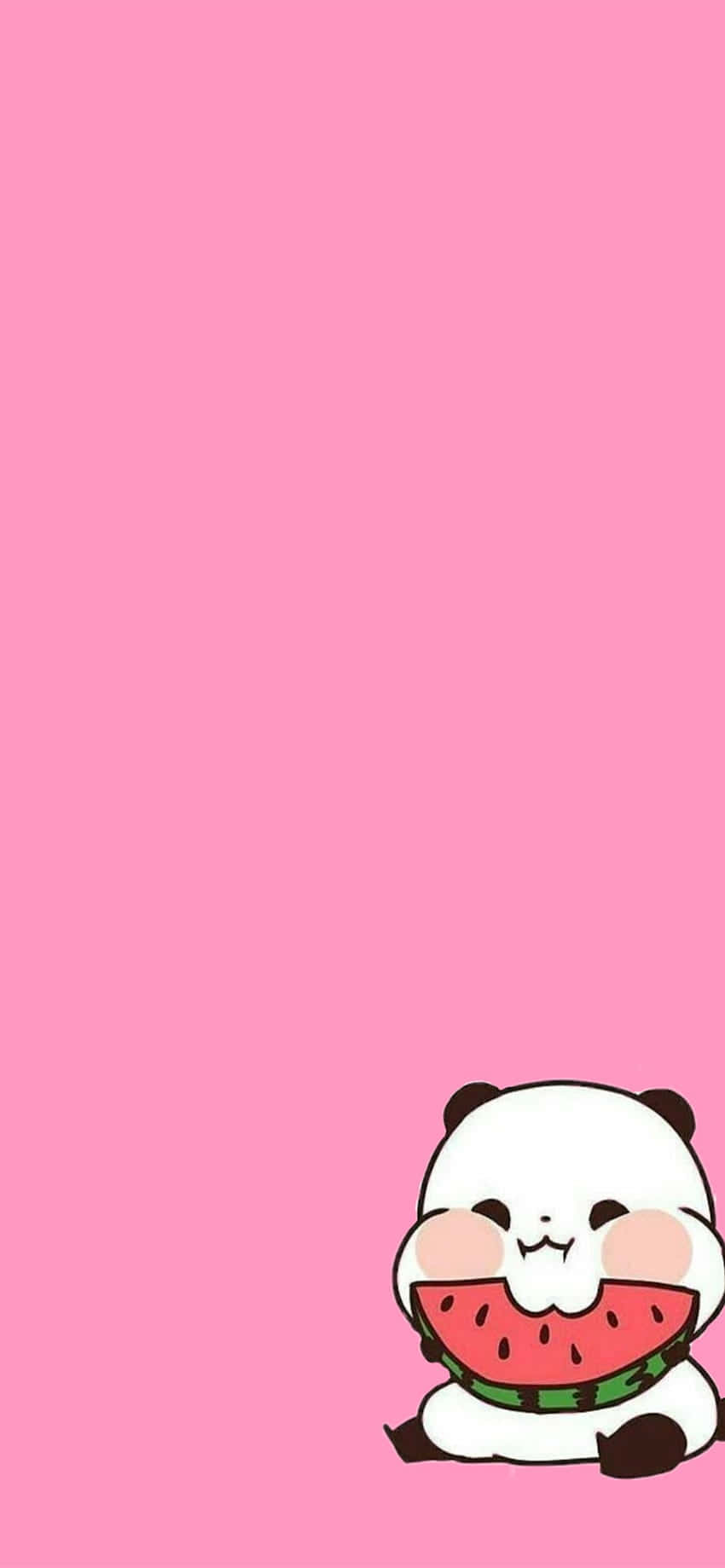 Meisieagtige Oulike Pienk Waatlemoen Panda Muurpapier
