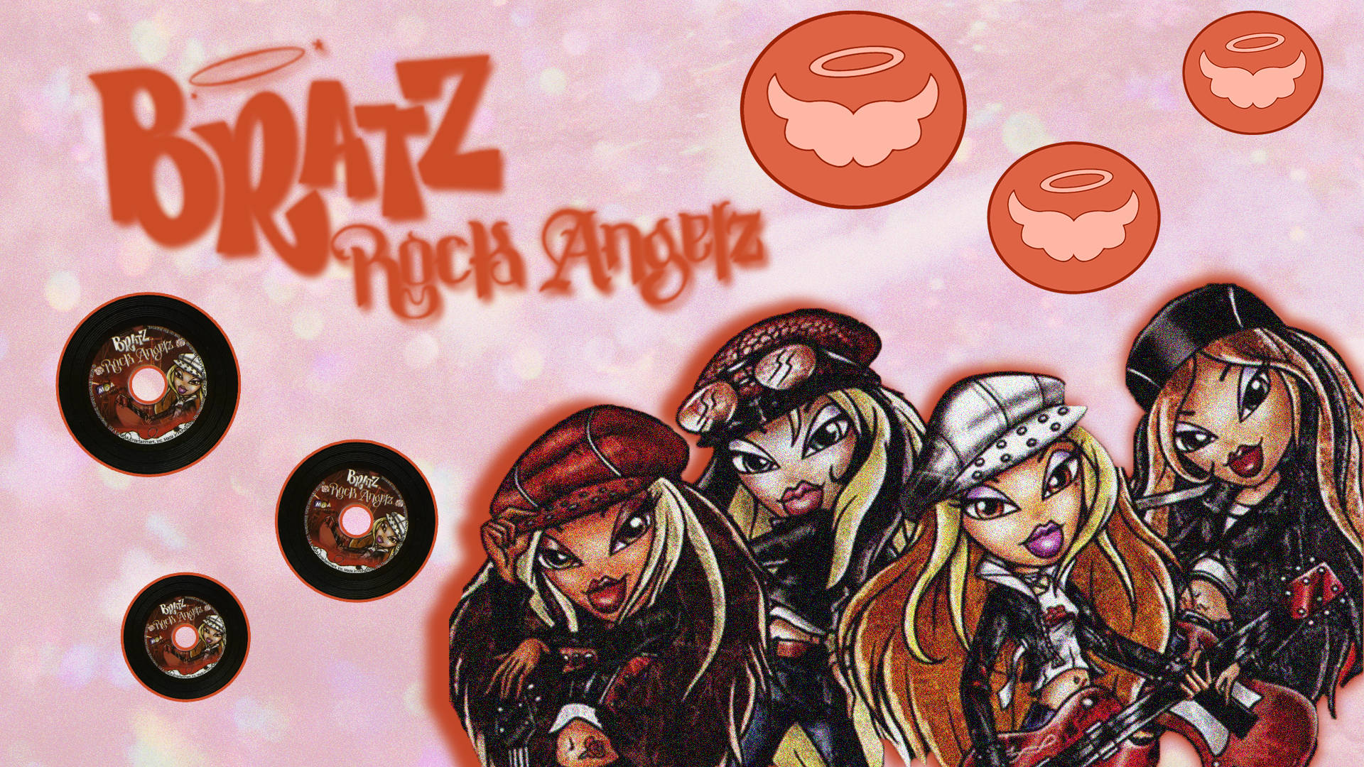 Meisiegroep Bratz Aesthetic Rock Angelz Muurpapier