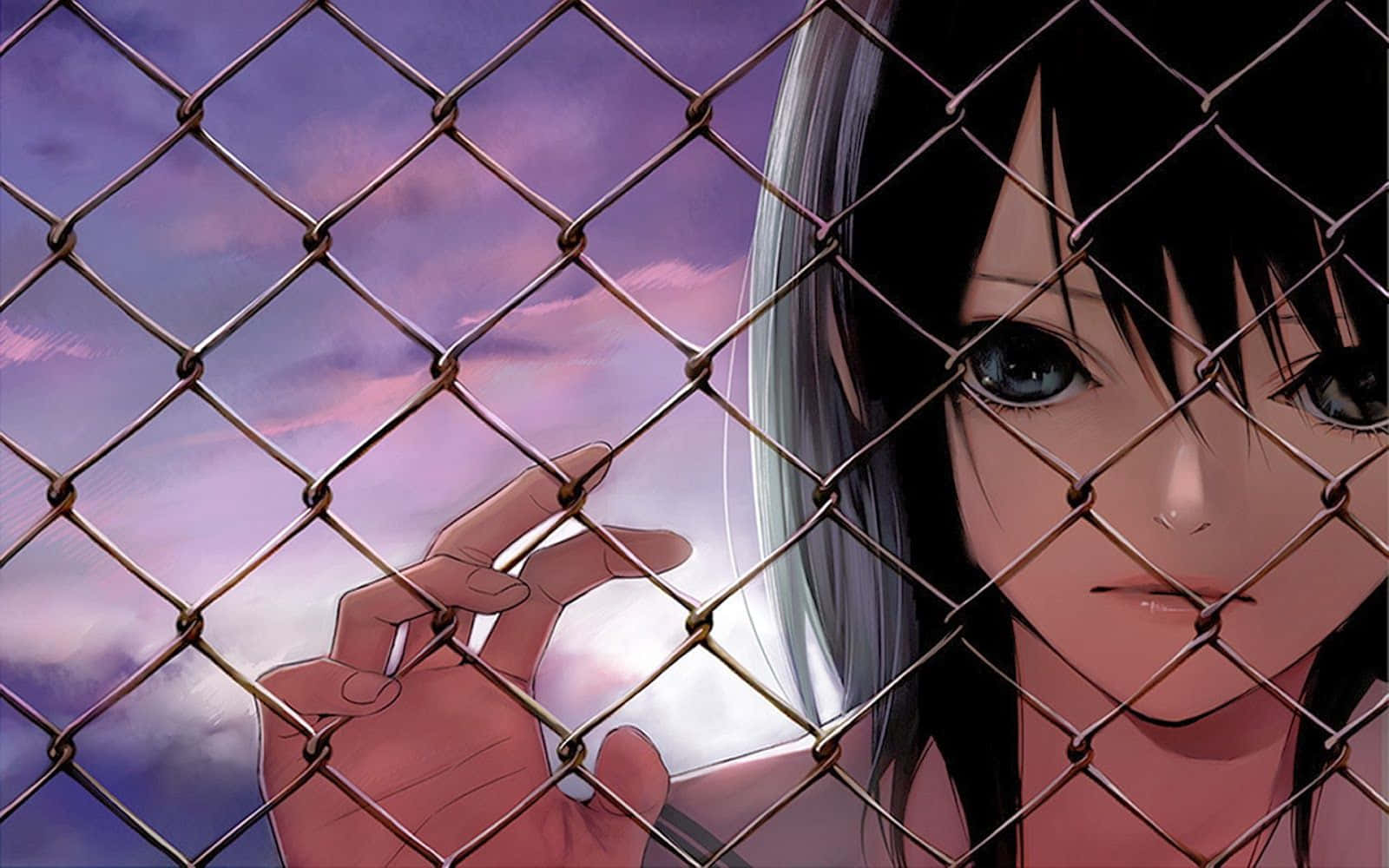 Melankolies Staar Anime Meisie Estetika Muurpapier