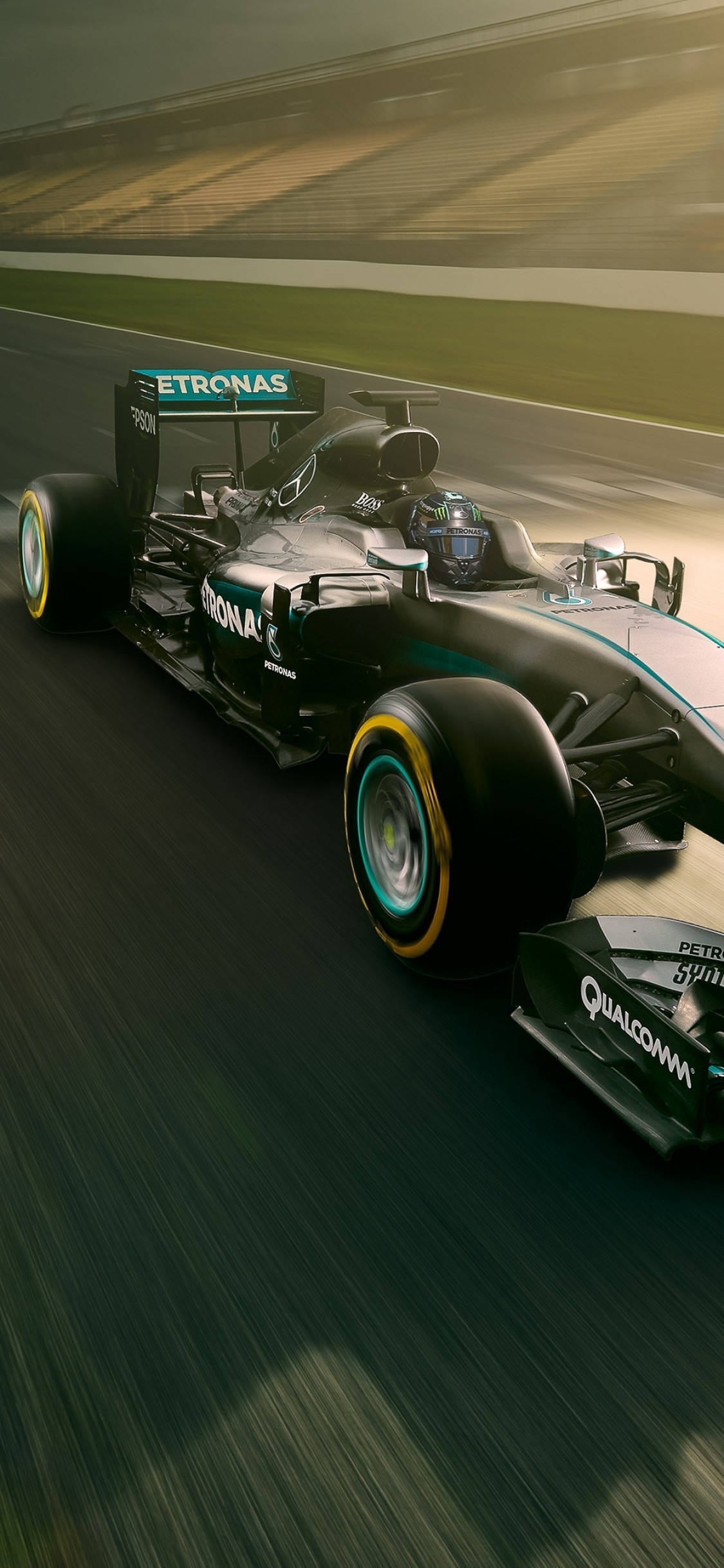 Mercedes F1 iPhone-renbaan Muurpapier