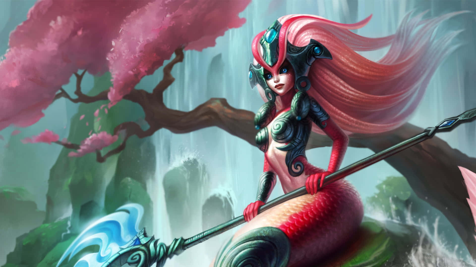 Mermaid Kleur Prent League of Legends Muurpapier