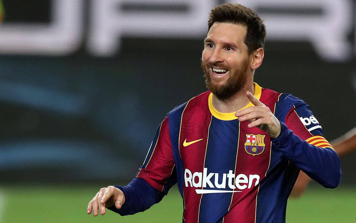 Messi 2021 Gelukkige Doelviering Muurpapier