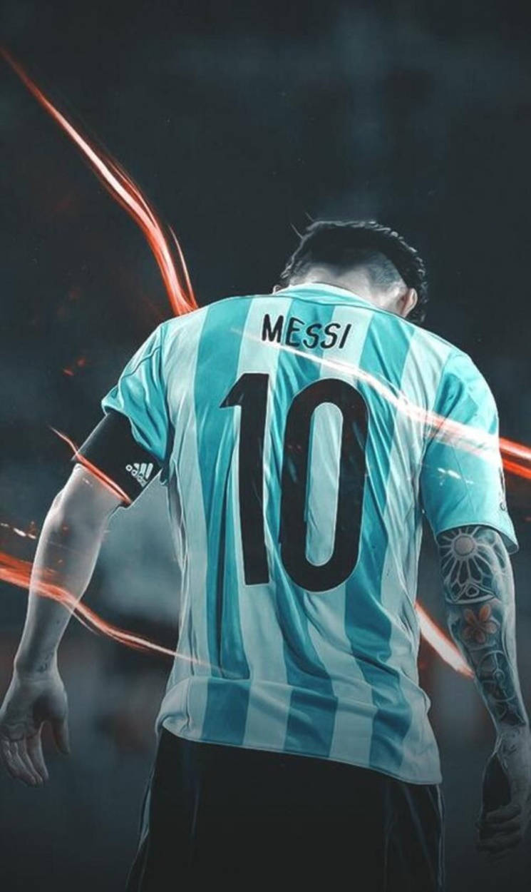 Messi Argentinië Oranje Lig Muurpapier