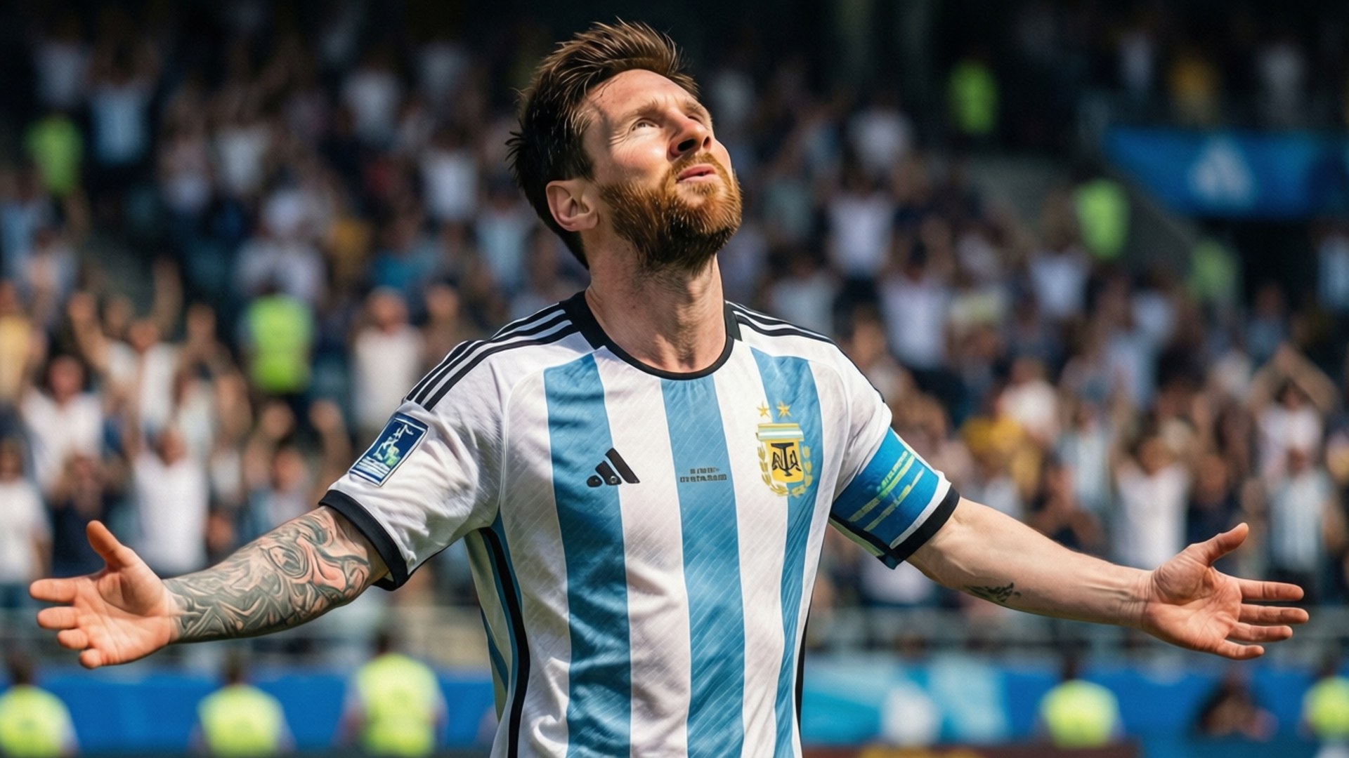 Messi vier vir Argentinië Muurpapier