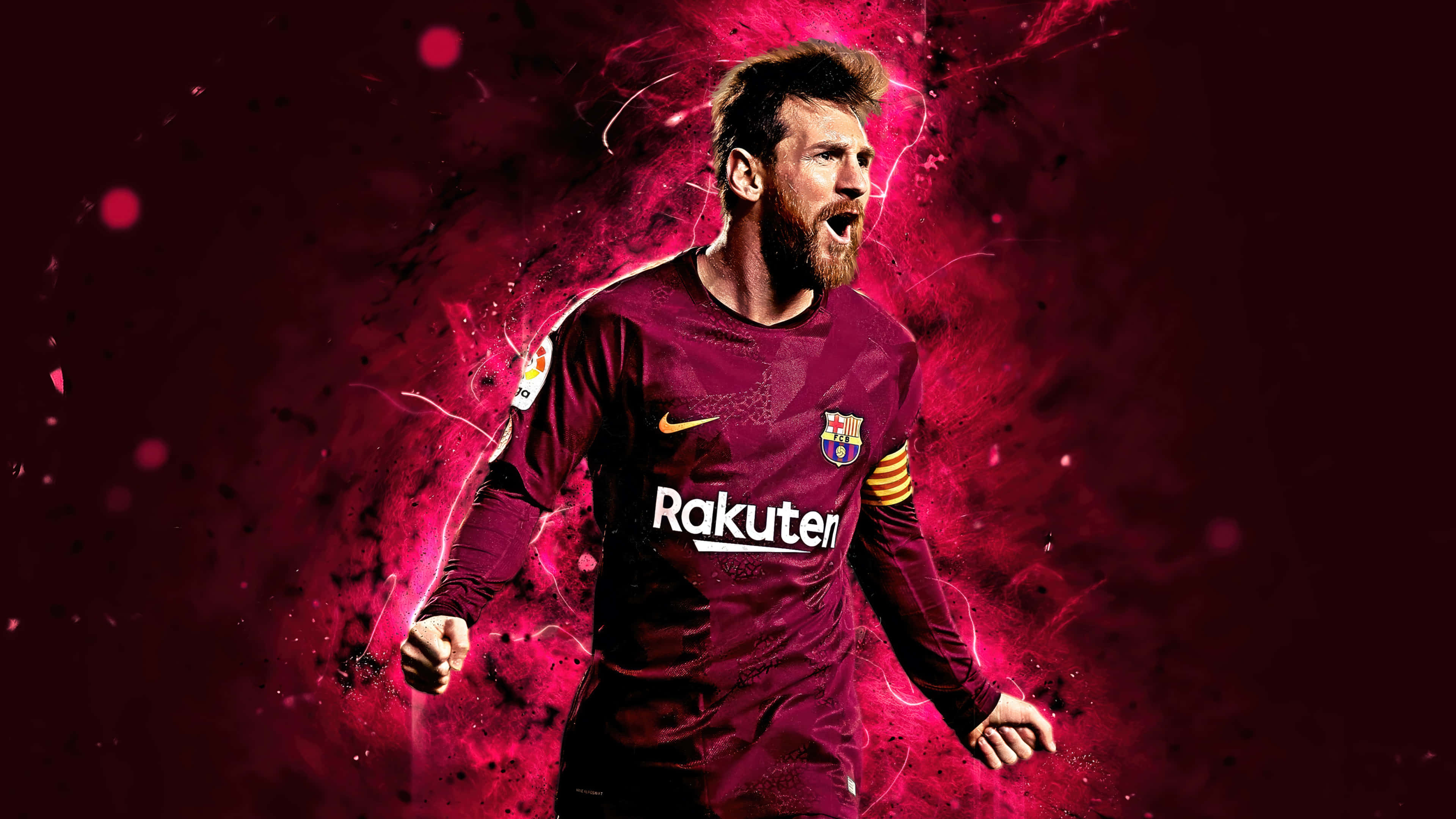 Messi wat die skare betower met sy ikoniese vaardighede Muurpapier