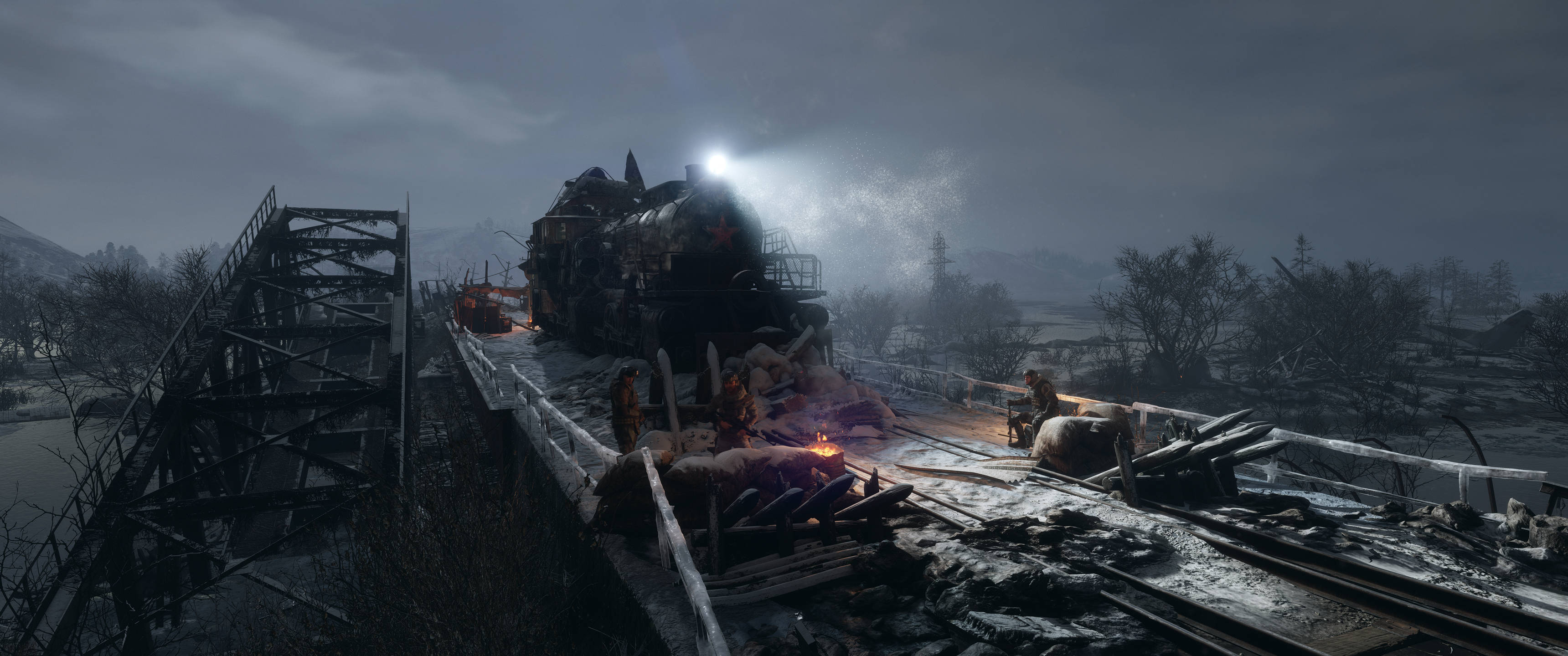 Metro Exodus Verwoeste Brug 3440x1440 Muurpapier