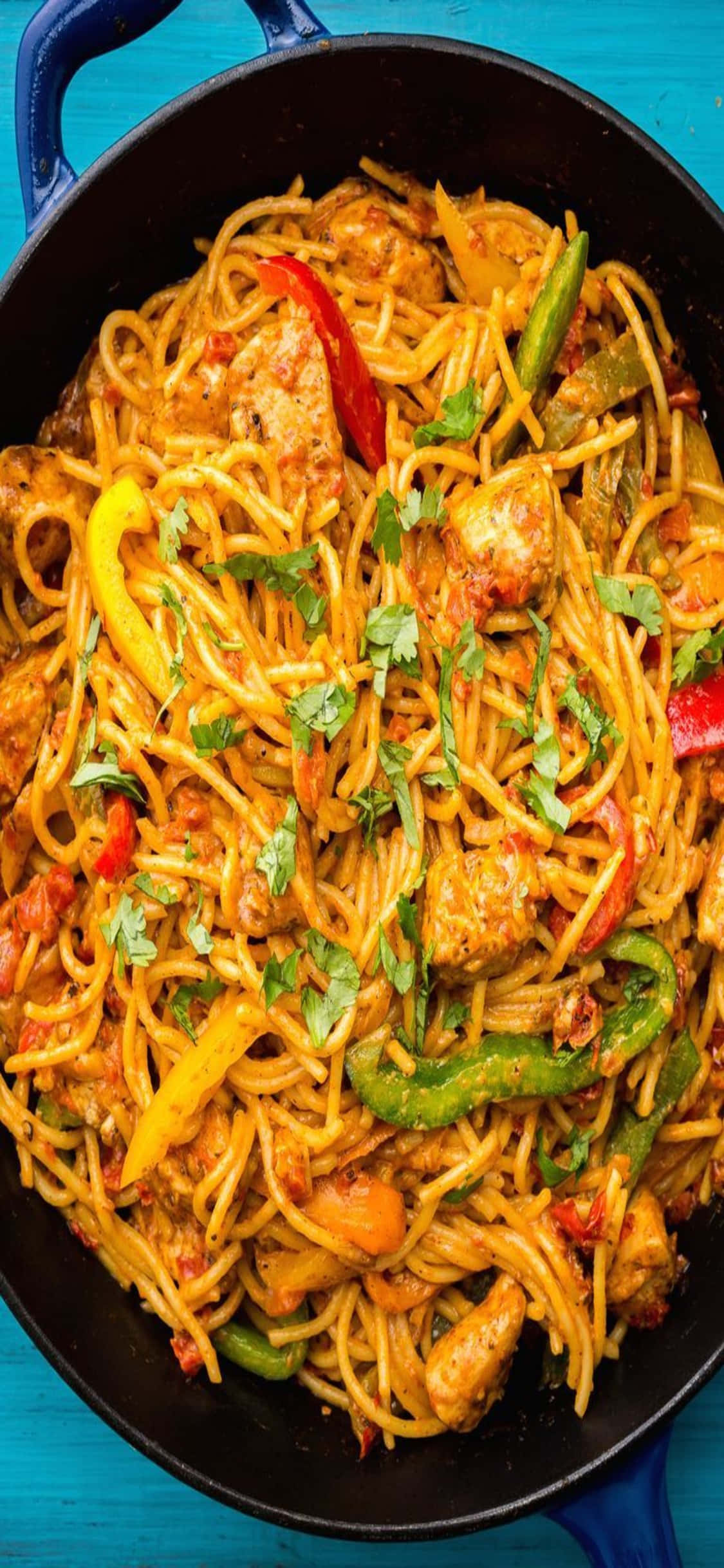 Mexikaanse Hoenderpasta iPhone X Pasta Agtergrond Muurpapier