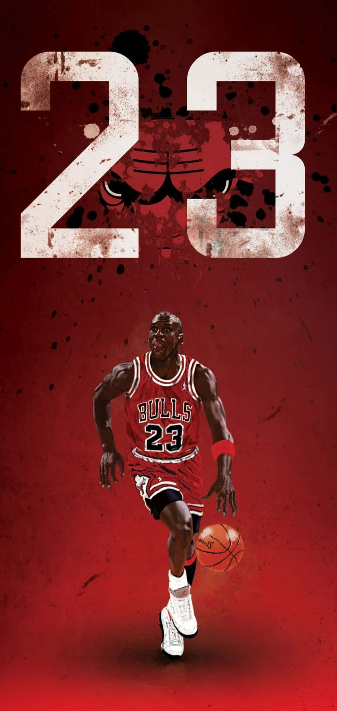 "Michael Jordan lig sy trui op ná sy wedstrydwennende skoot teen die Utah Jazz in die 1998 NBA-eindronde." Muurpapier