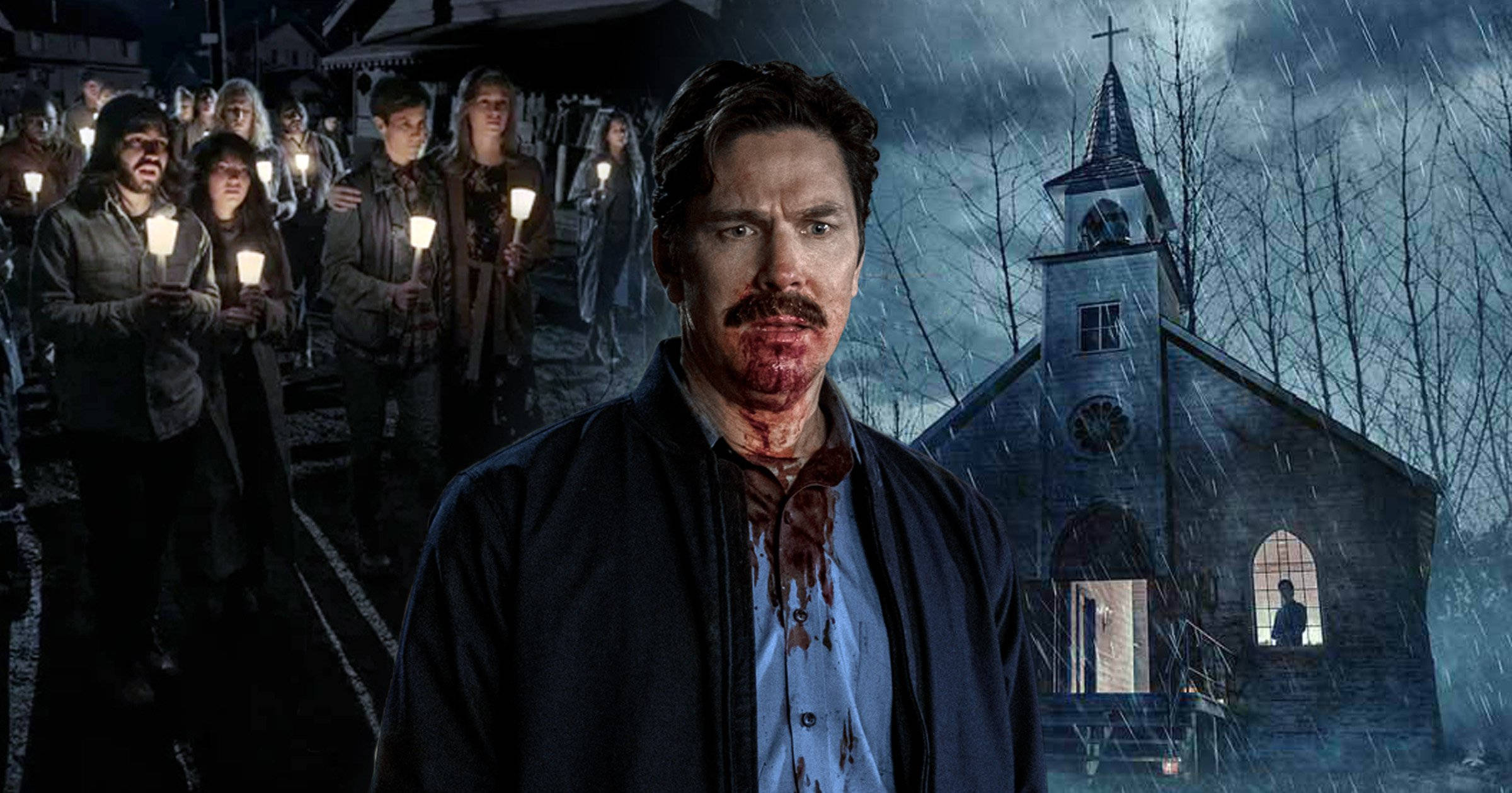 Michael Trucco, 'n Hoofkarakter in die TV-reeks Midnight Mass Muurpapier