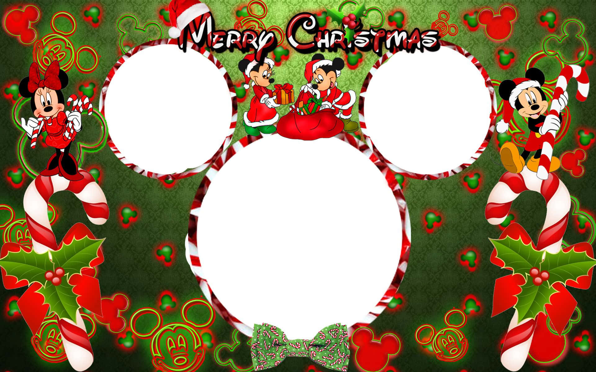 Mickey Mouse Kersraam Muurpapier