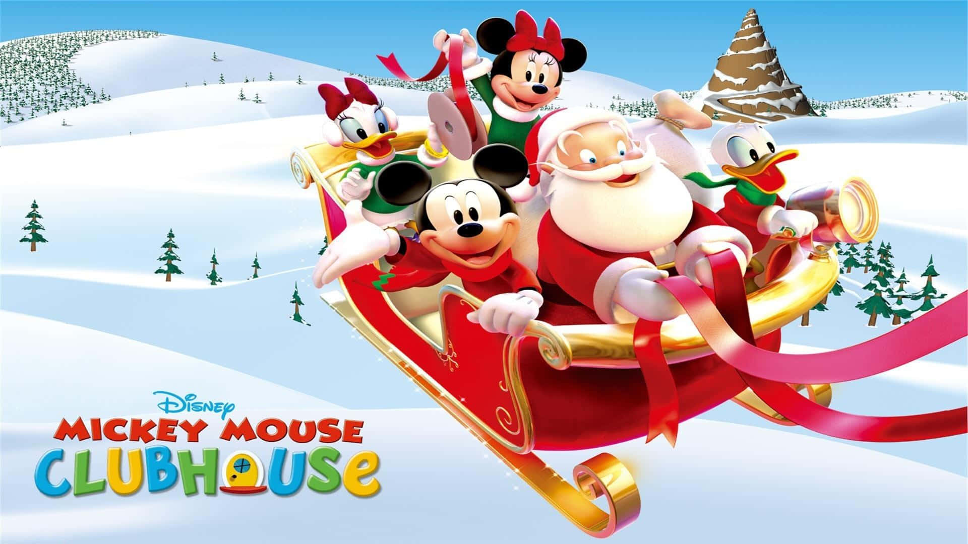 mickey mouse klubhuis 2 - kersfeesman Muurpapier