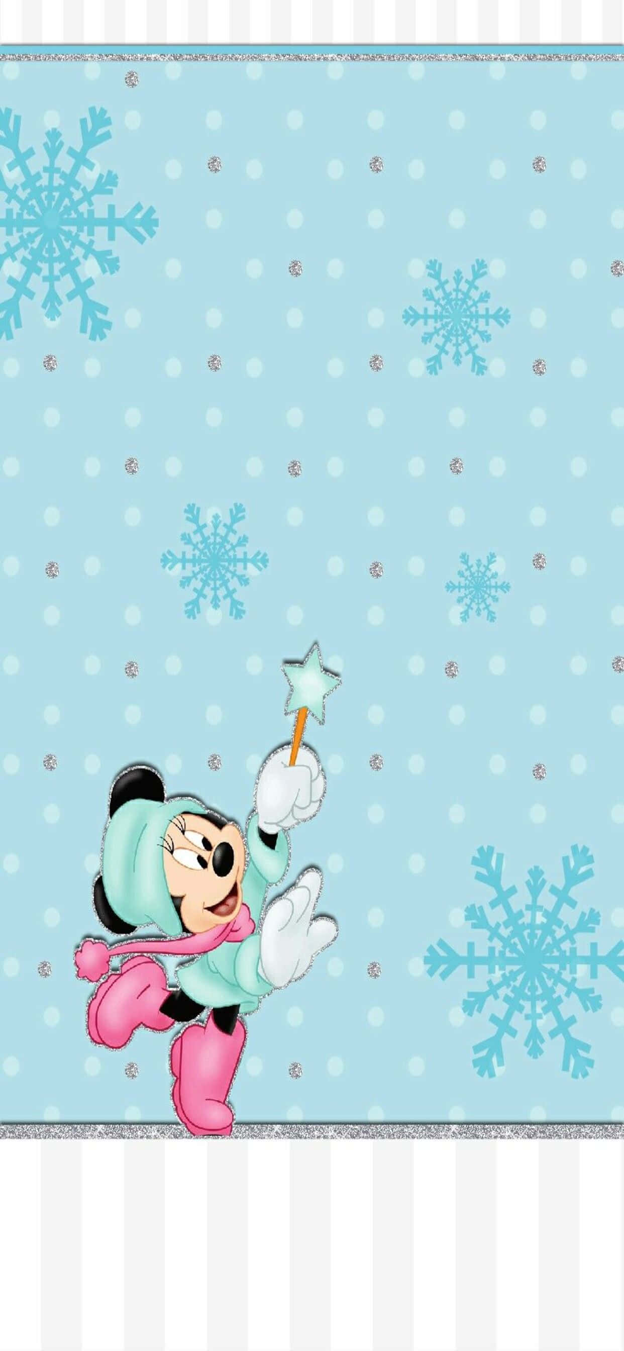mickey mouse sneeuvlokkies-agtergrond Muurpapier