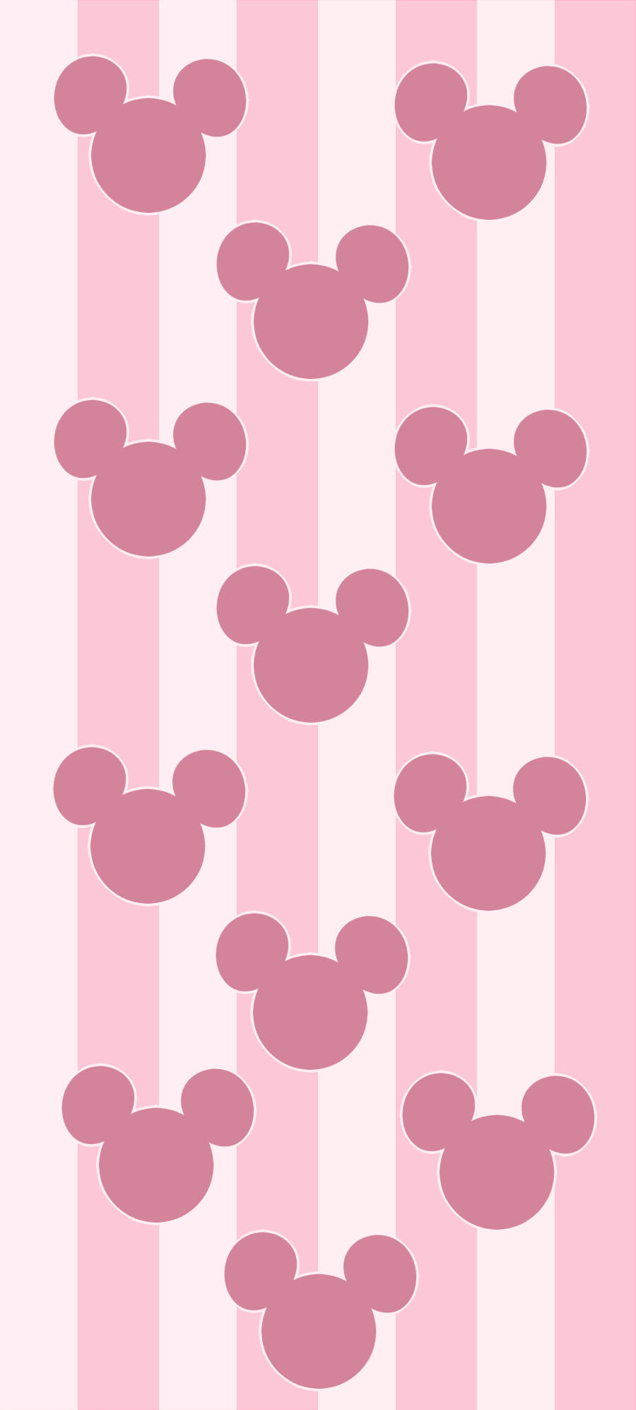 Mickey Pienk Disney-logo Muurpapier