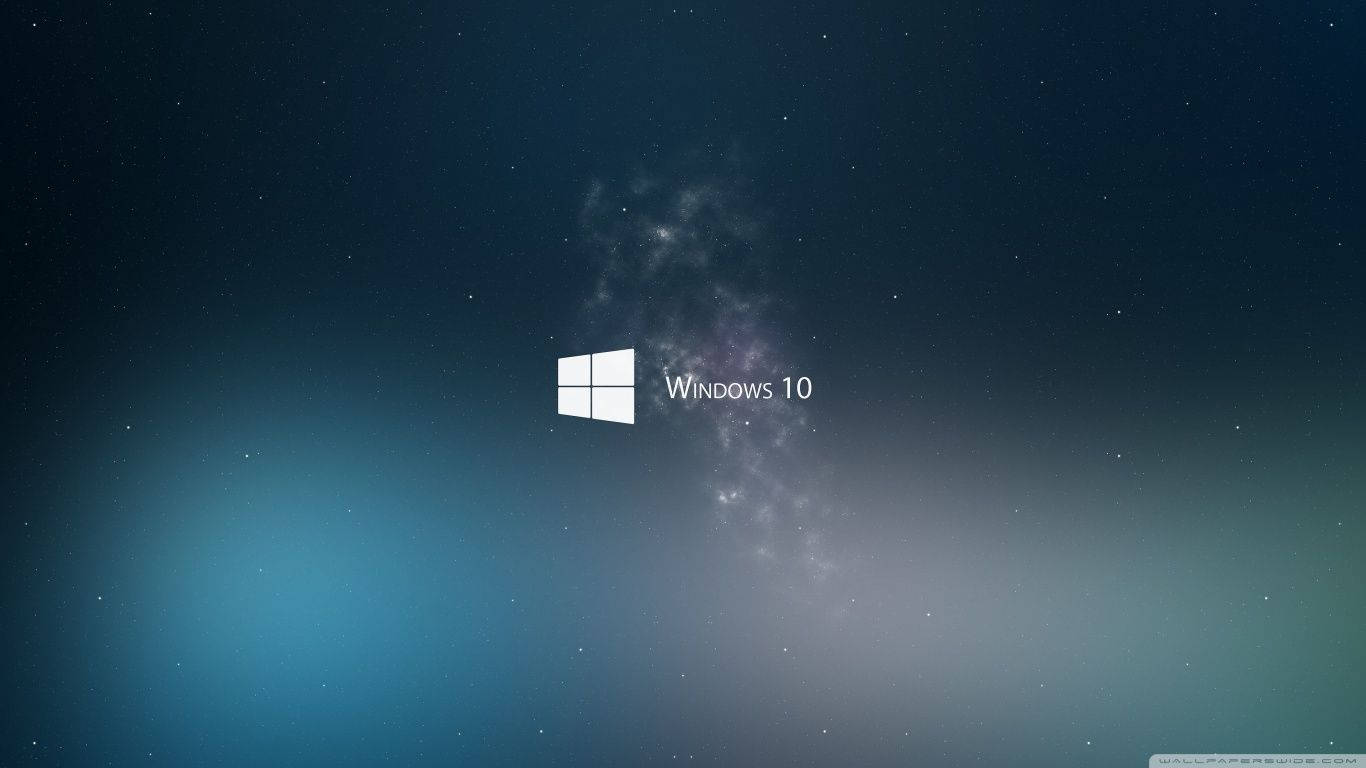 Microsoft se Windows 10-logo in 'n blou agtergrond Muurpapier