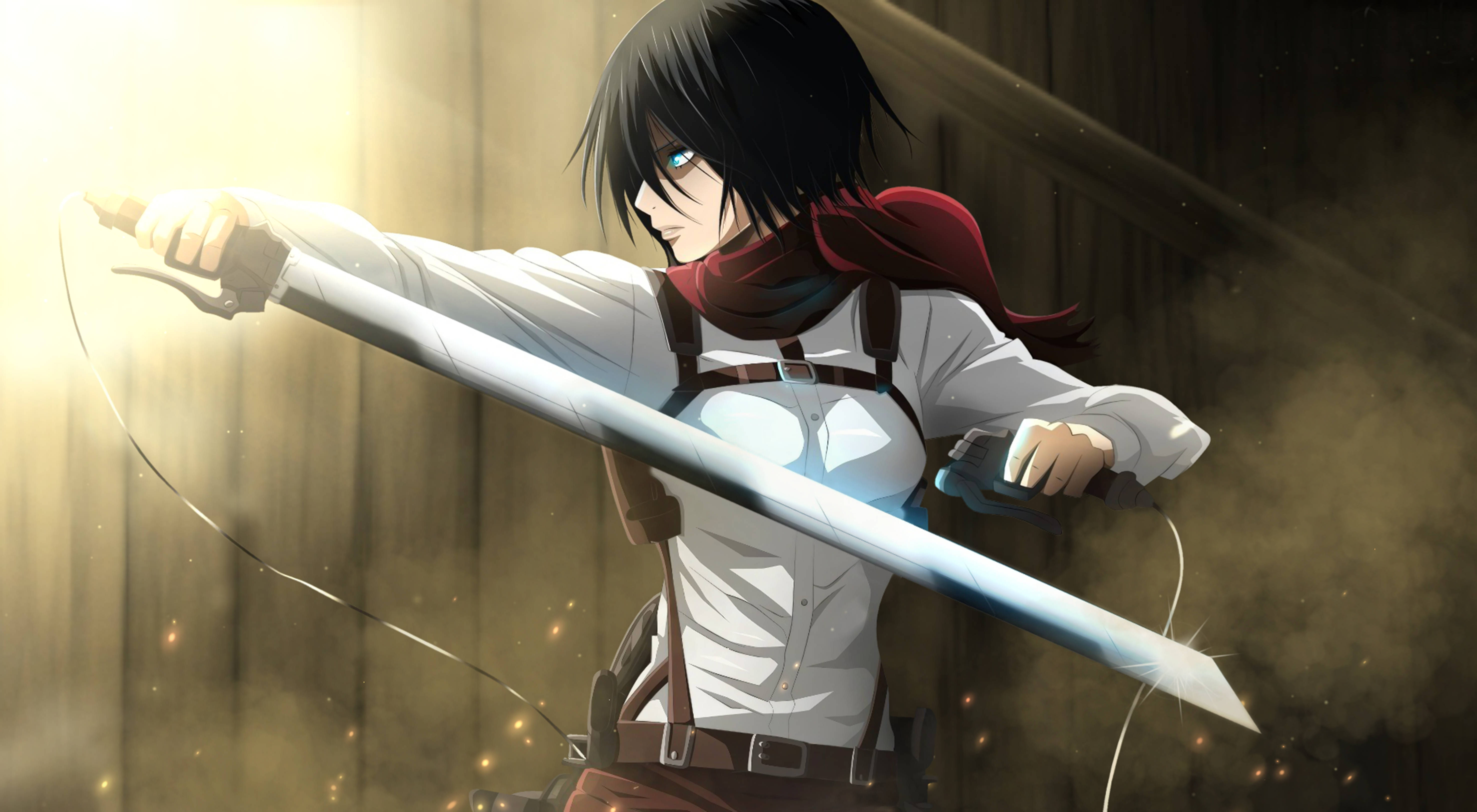 Mikasa Ackerman - Aanval op die Titans 4K Muurpapier