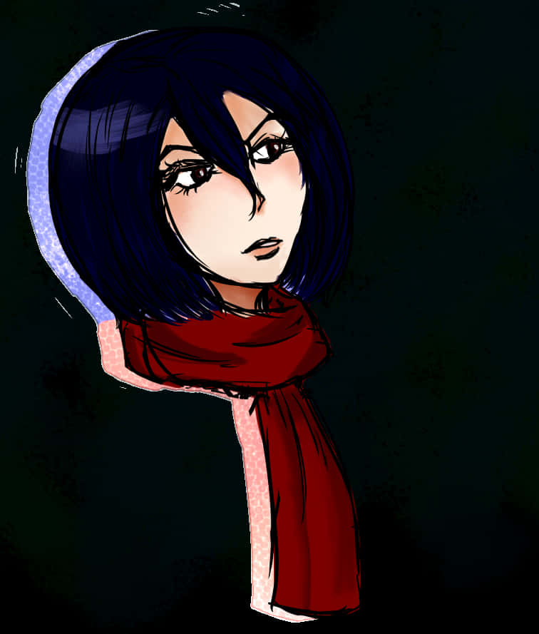 Mikasa Ackerman Anime-kunswerk Muurpapier