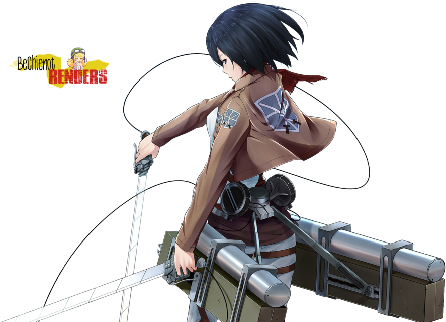 Mikasa Ackerman Gereed vir Geveg Muurpapier