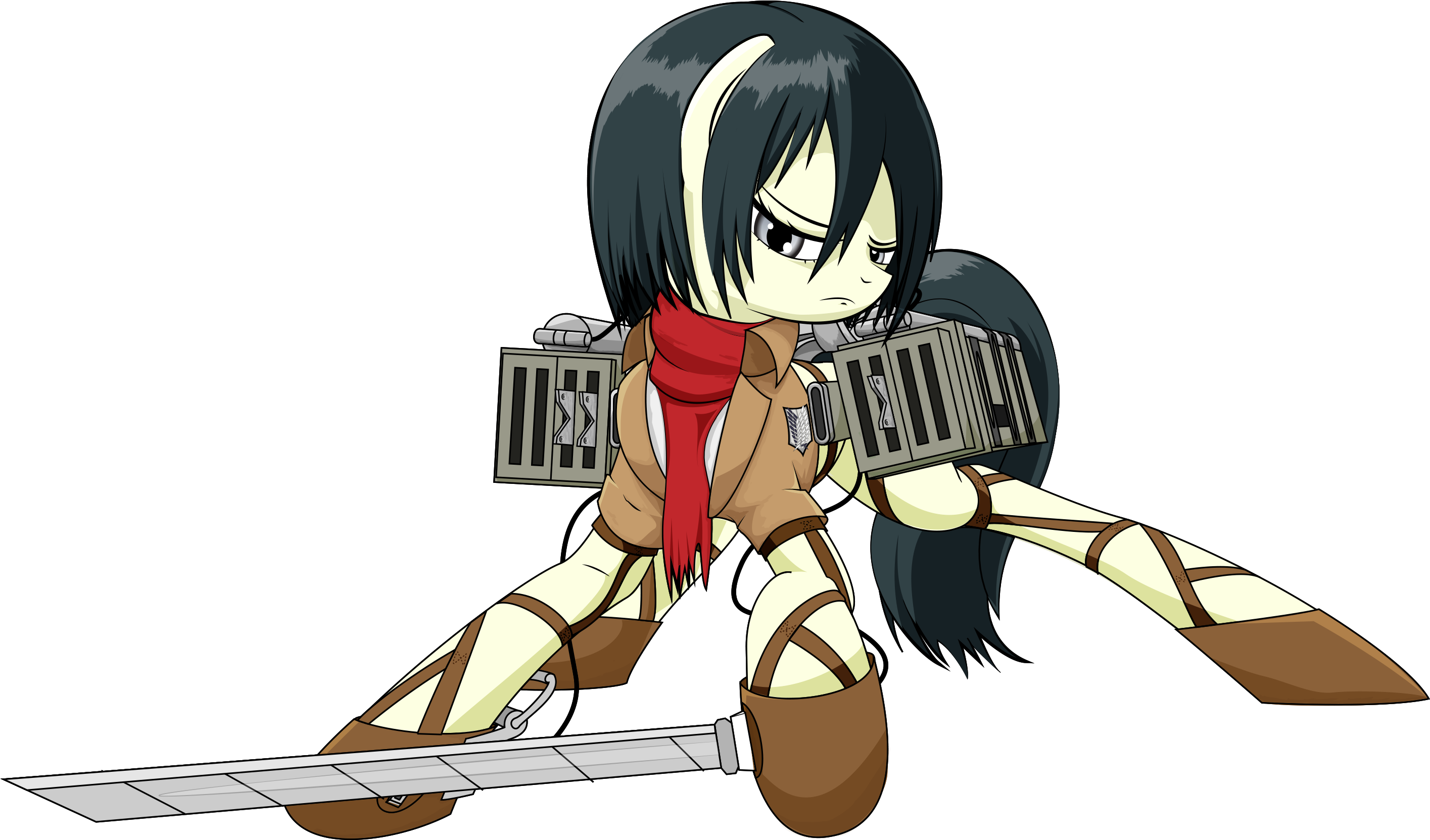 Mikasa Ackerman Gereed vir Stryd Muurpapier