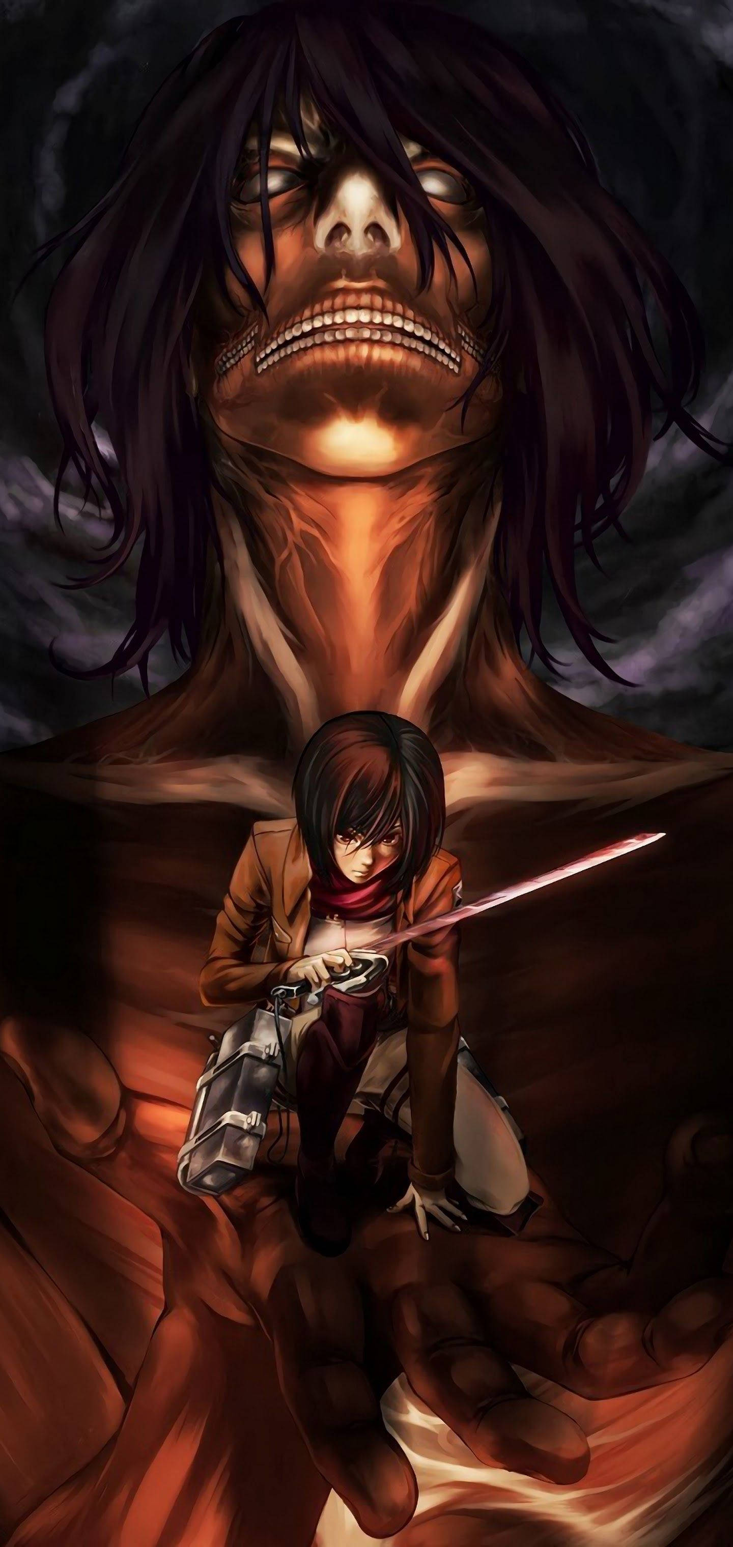 Mikasa Attack on Titan iPhone Muurpapier