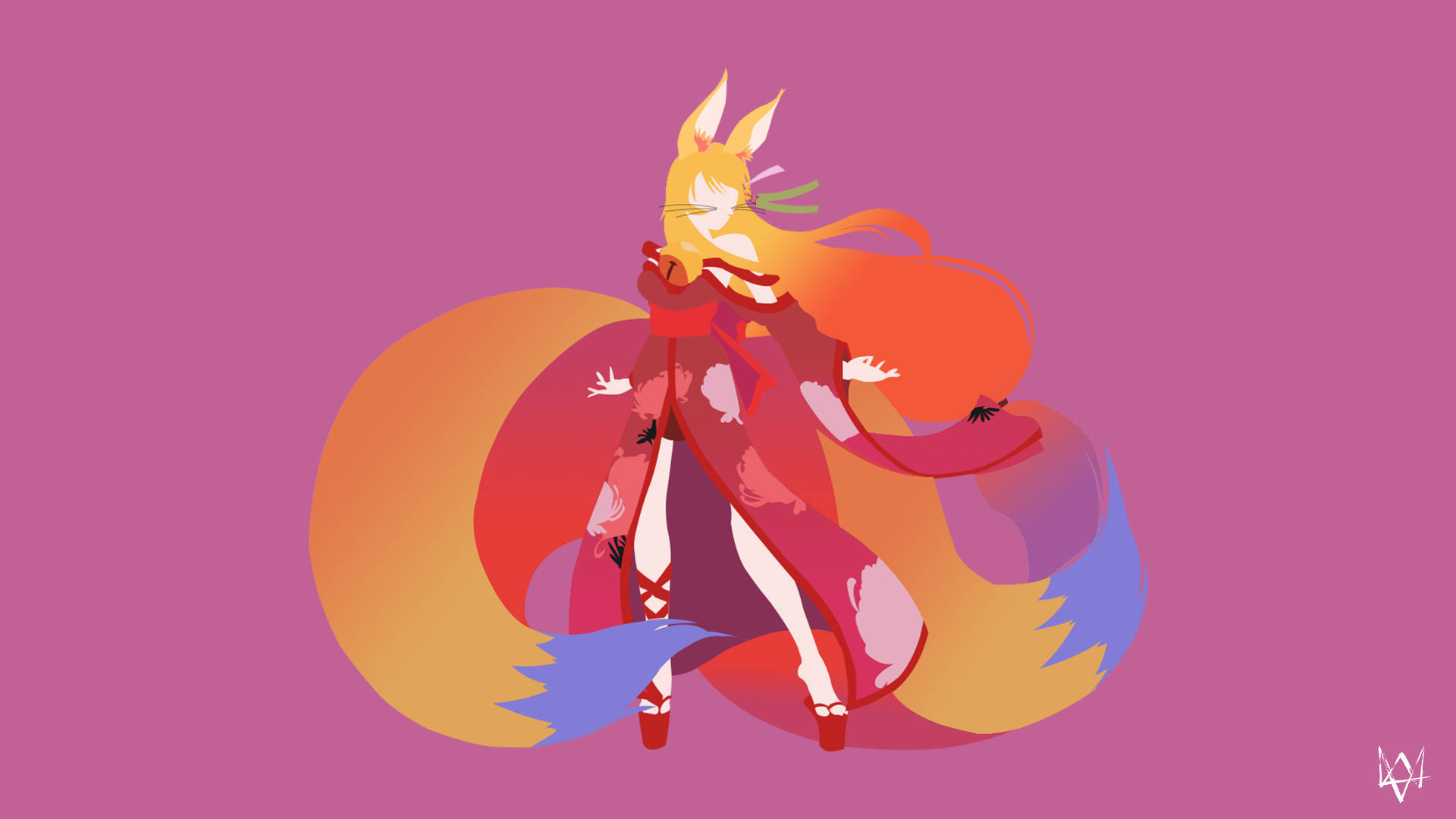 Miko No Game No Life Minimalistiese Anime Muurpapier
