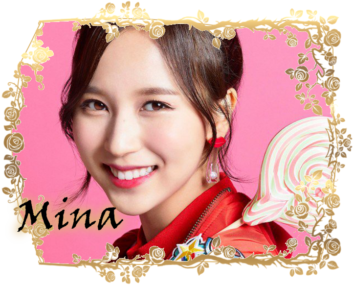 Mina van Twice in Floral Raam Muurpapier