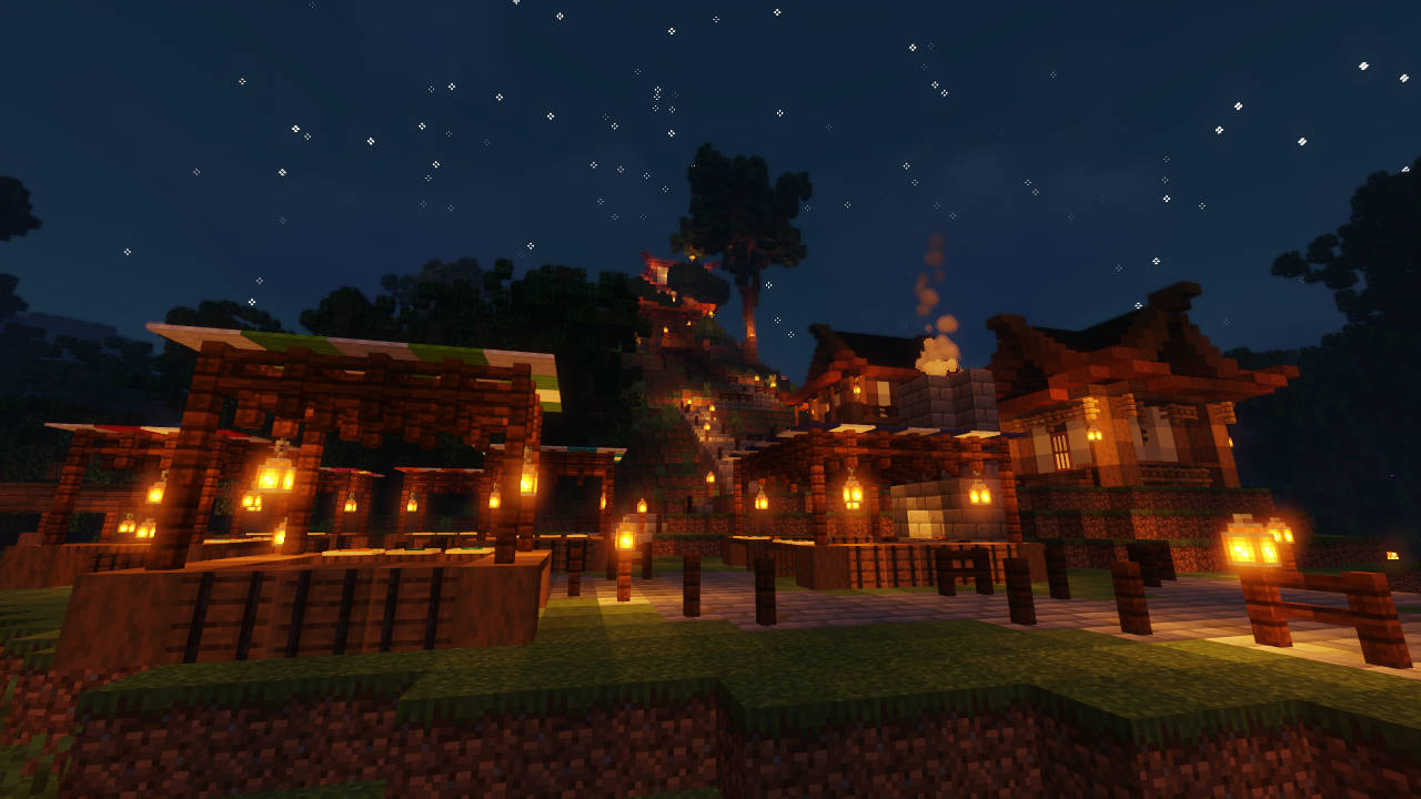 Minecraft Estetiese Bruin Vuurtoring Muurpapier