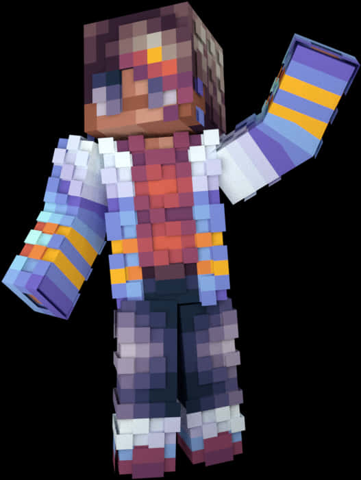 Minecraft-karakter in kleurvolle wapenrusting Muurpapier