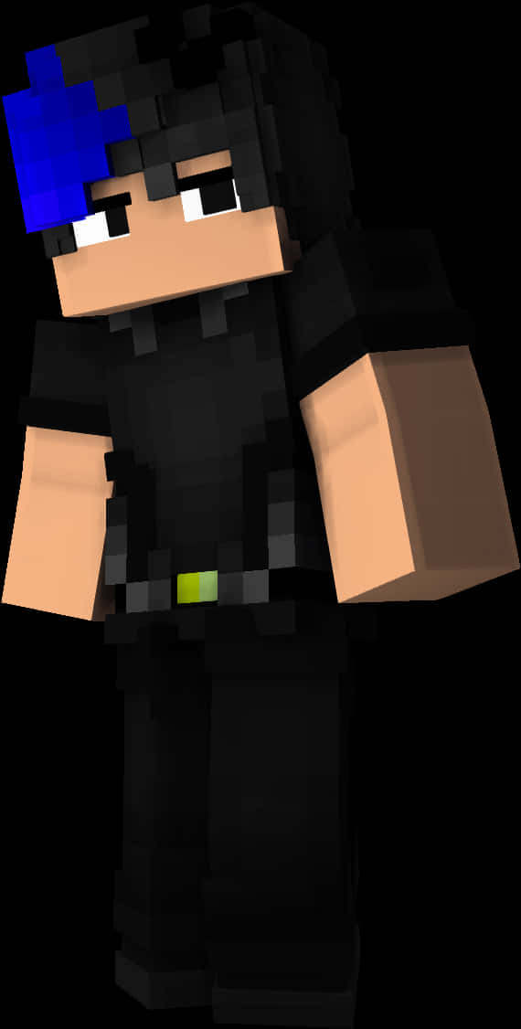Minecraft-karakter met blou hare Muurpapier