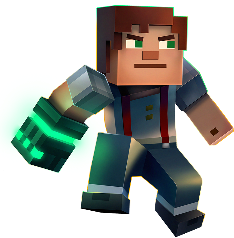 Minecraft-karakter met Groen Gloed Muurpapier
