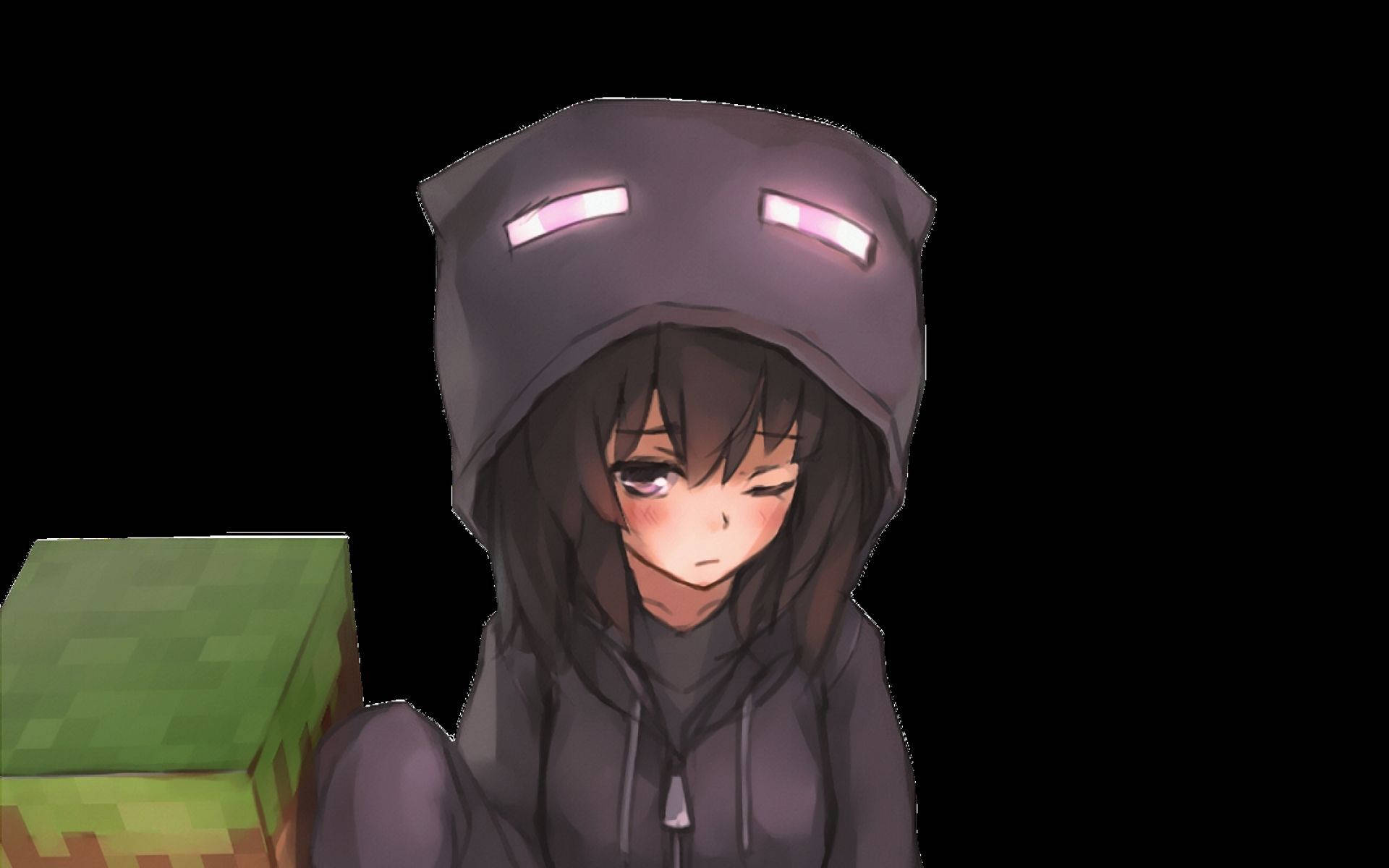 Minecraft oulike anime meisie PFP Muurpapier
