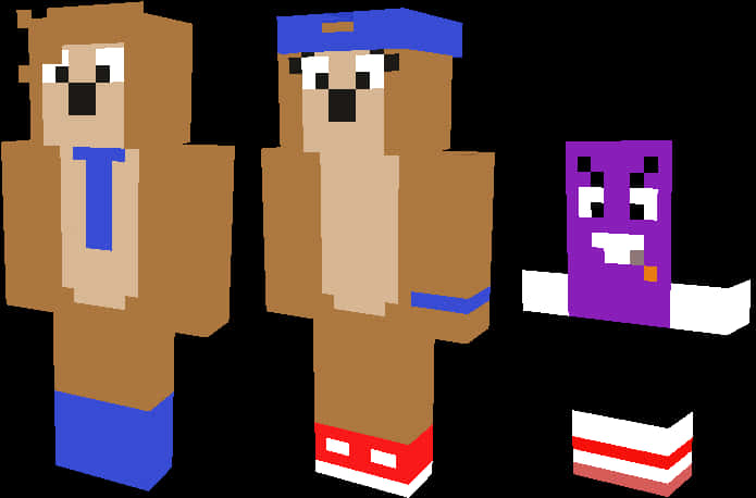 Minecraft-styl Dierkarakters Muurpapier