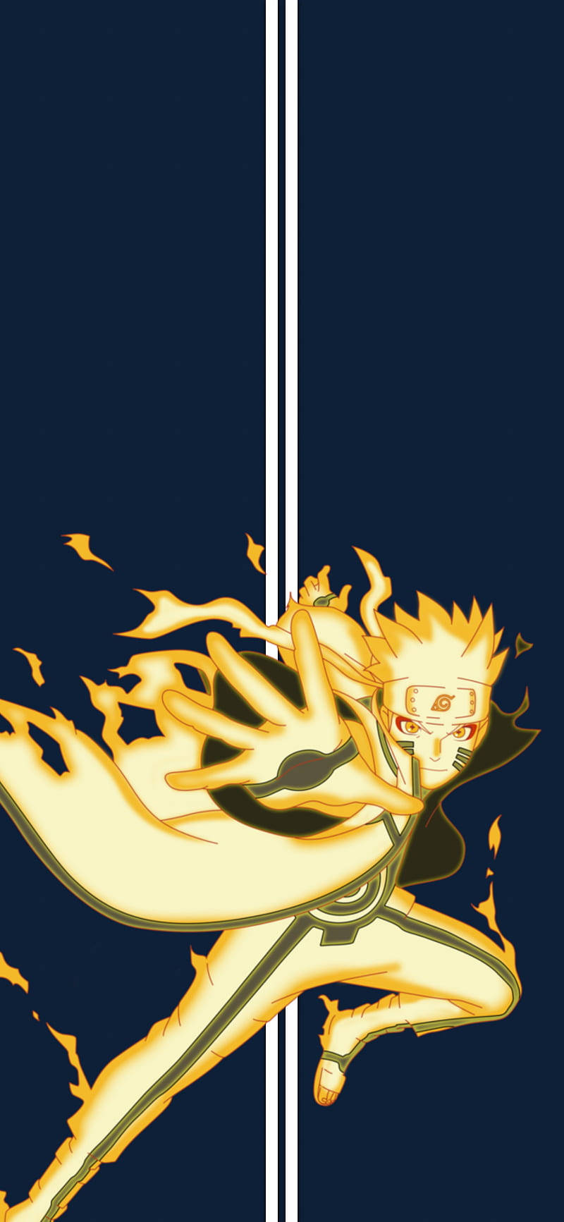 Minimalistiese Anime-foon Brandende Naruto Muurpapier
