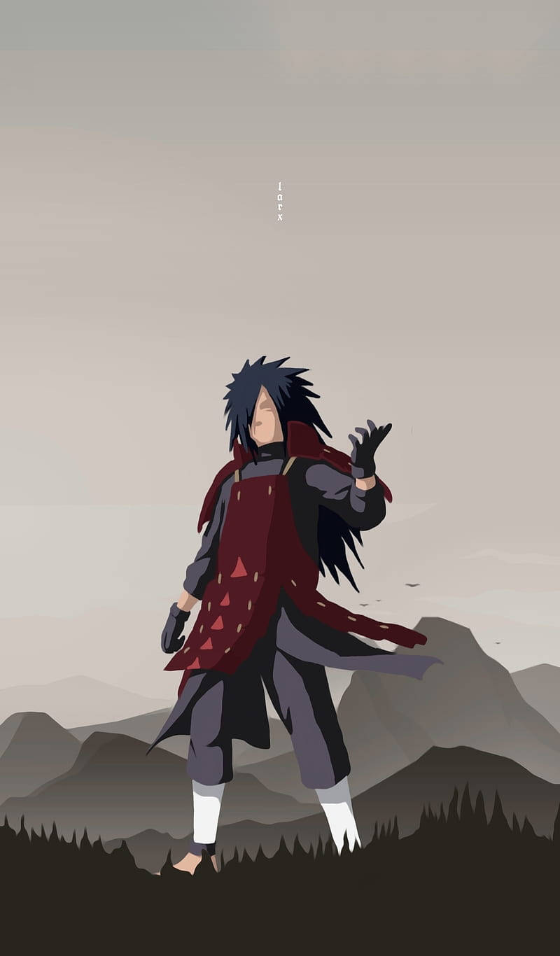 Minimalistiese Anime Foon Madara Uchiha Muurpapier