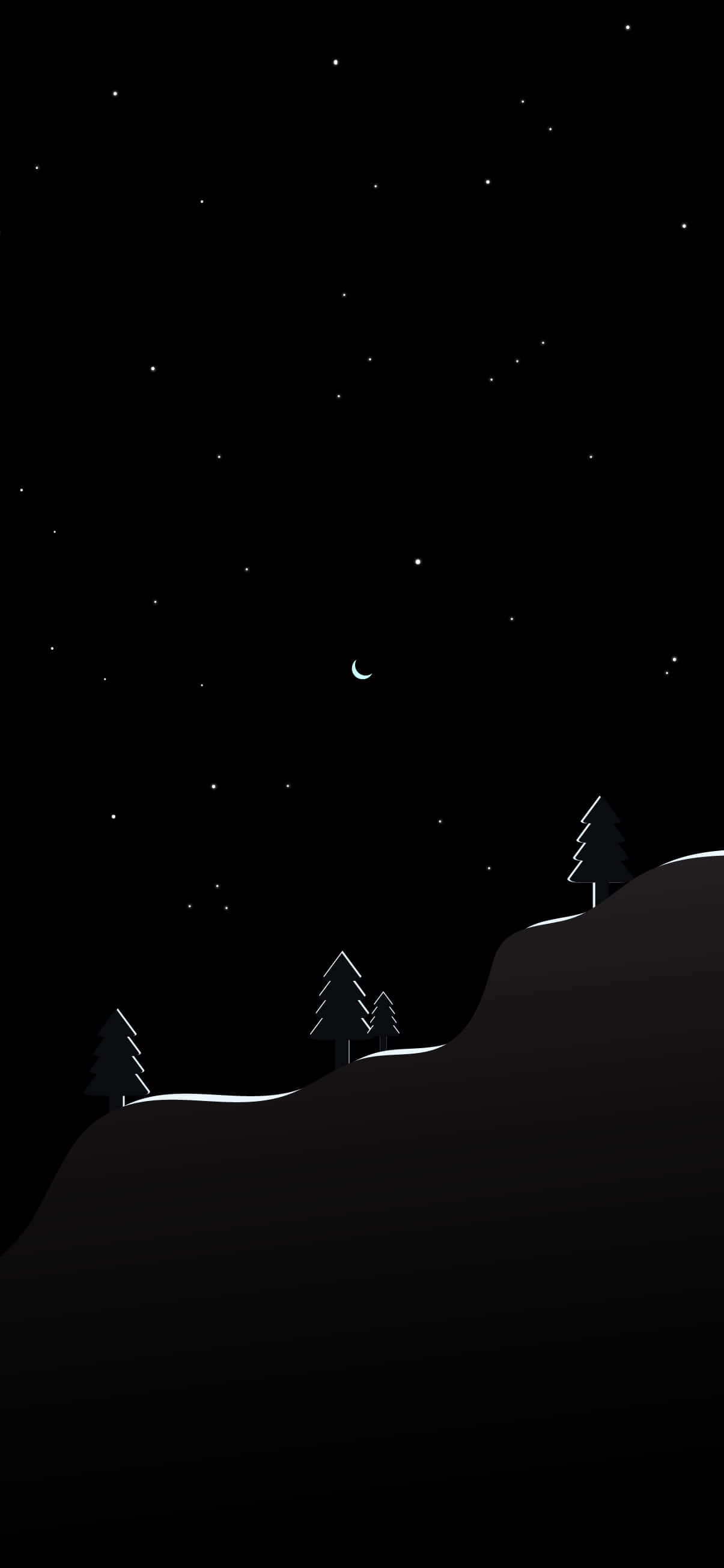Minimalistiese Berg Pixel 3 OLED Agtergrond Muurpapier
