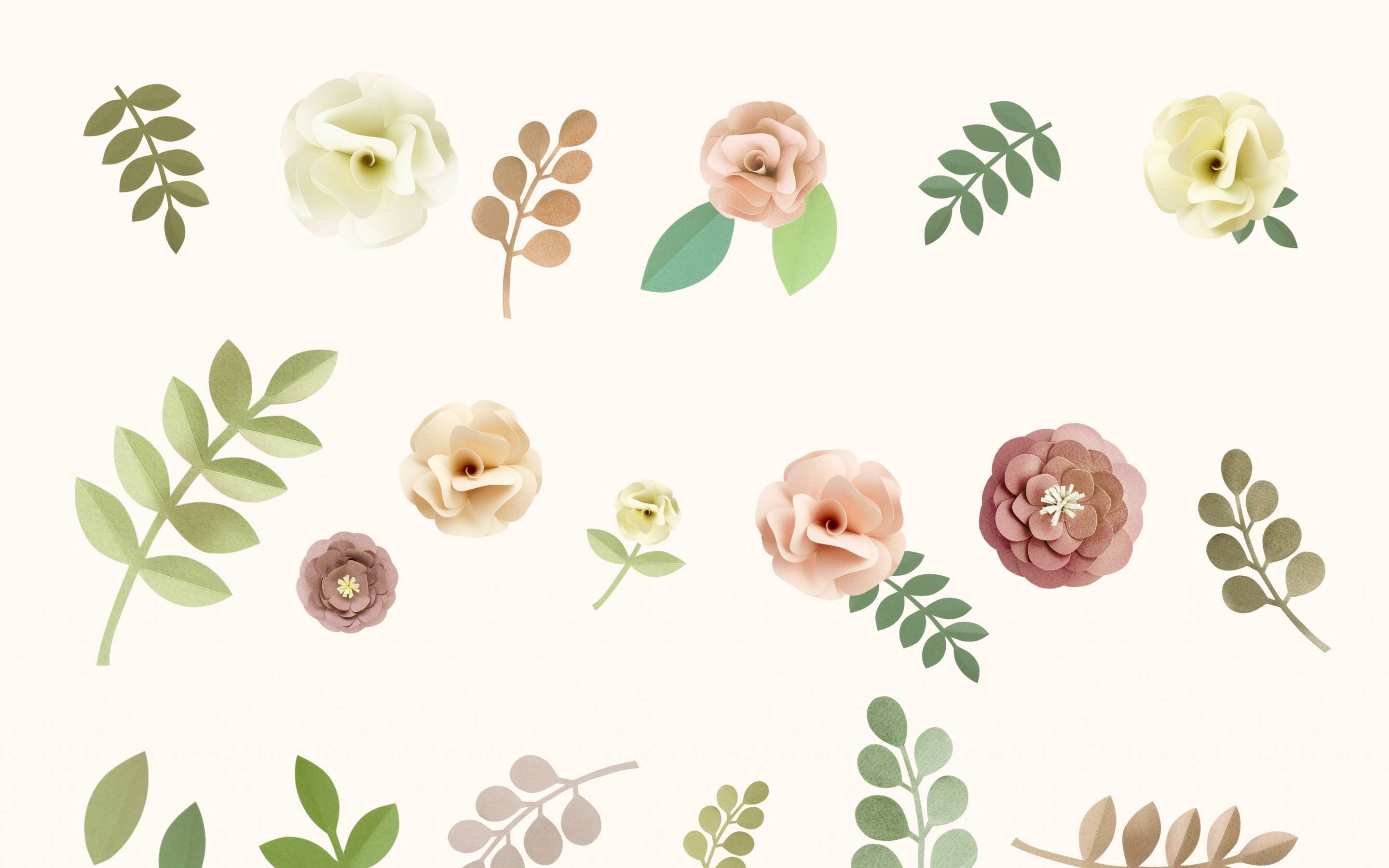 Minimalistiese Blomontwerp in Pastelkleure Muurpapier