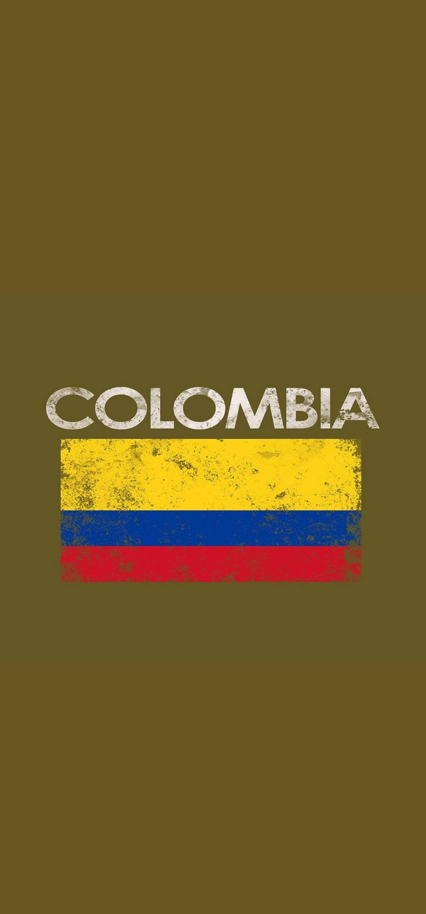 Minimalistiese Colombia Vlag Kuns Muurpapier