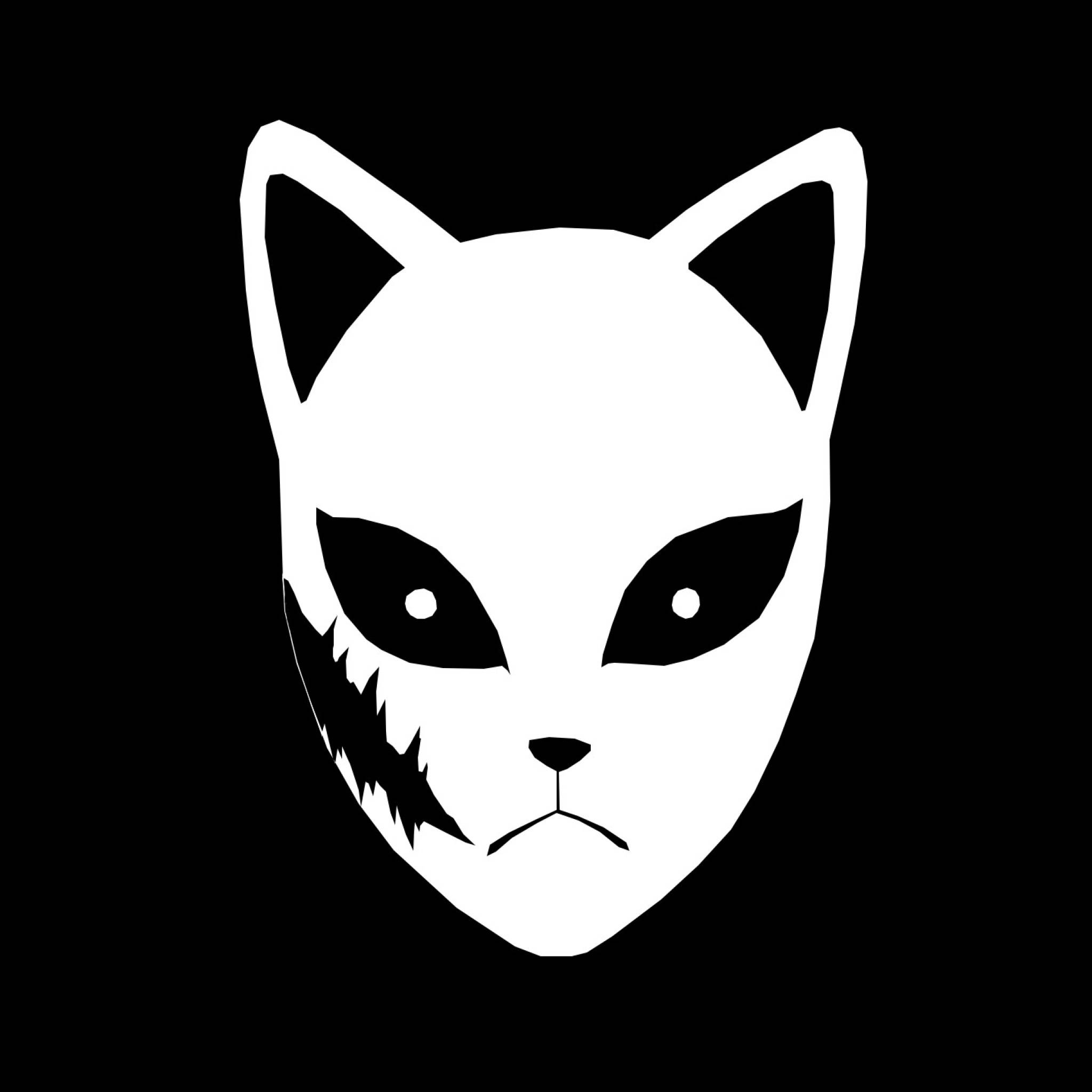 Minimalistiese Demon Slayer-masker Muurpapier