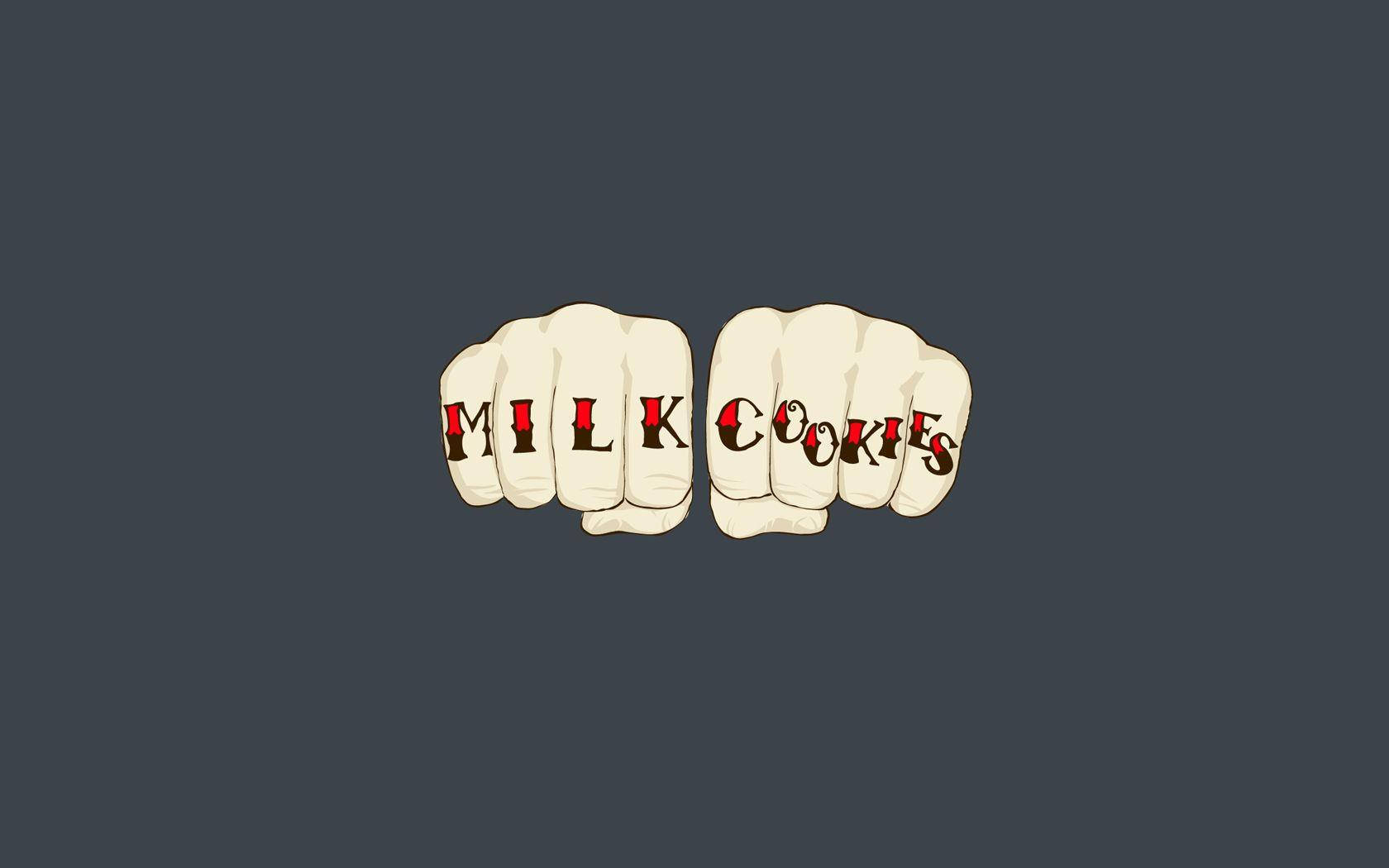 Minimalistiese Estetiese Melkkoekies Gedruk Op Vuis Muurpapier