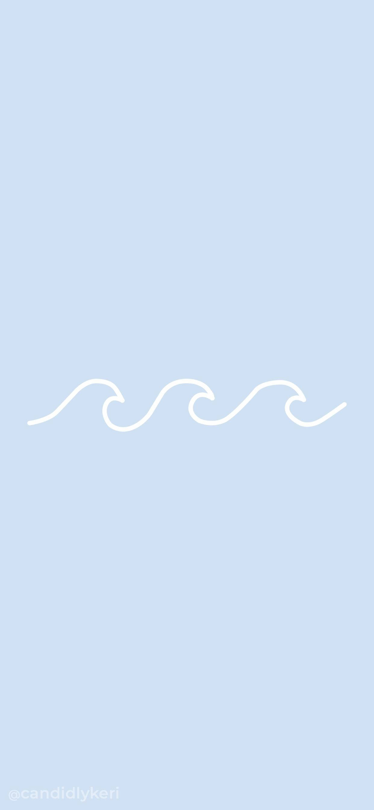 Minimalistiese Estetiese Wit Golfkuns Muurpapier