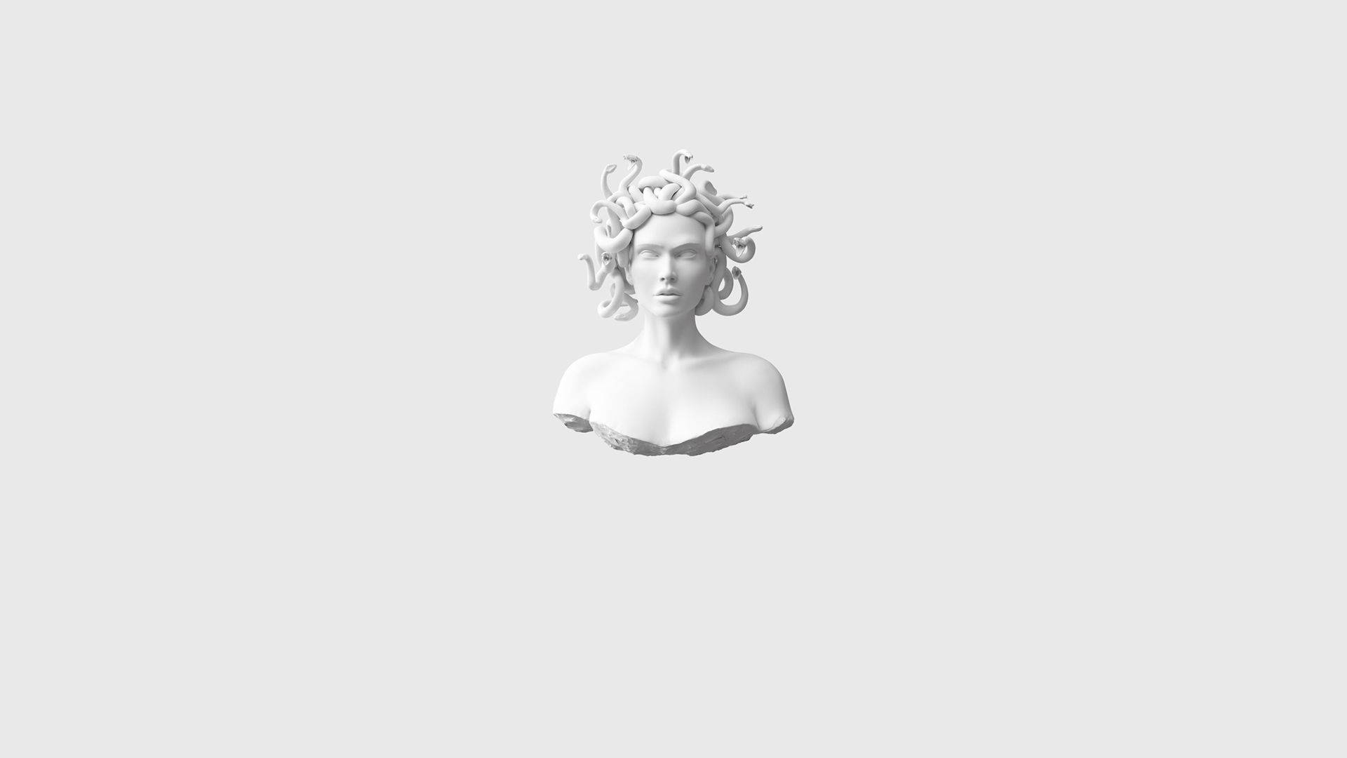 Minimalistiese Estetiese Medusa Borsbeeld Vir Rekenaar Muurpapier